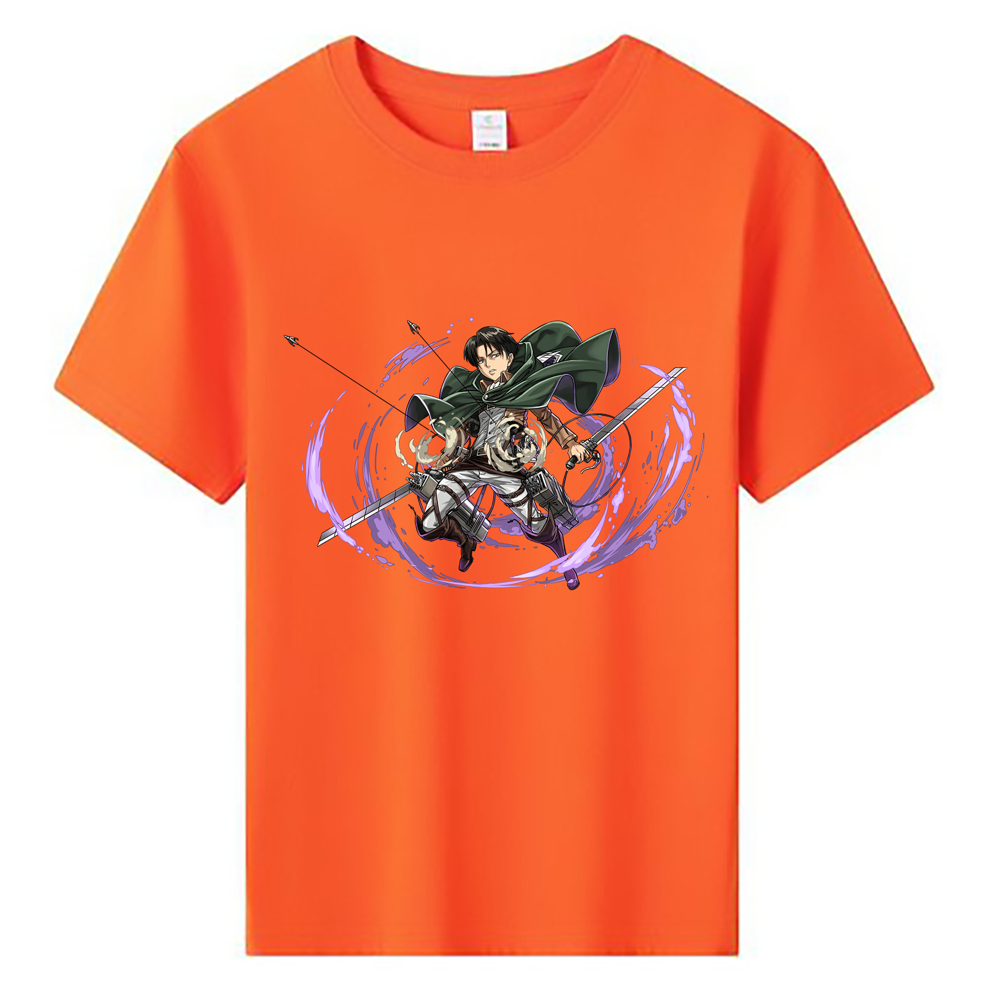 （画像用） 進撃の巨人 リヴァイ·アッカーマン Attack on Titan Levi Ackerman 綿100％キッズTシャツ（フロントプリント）