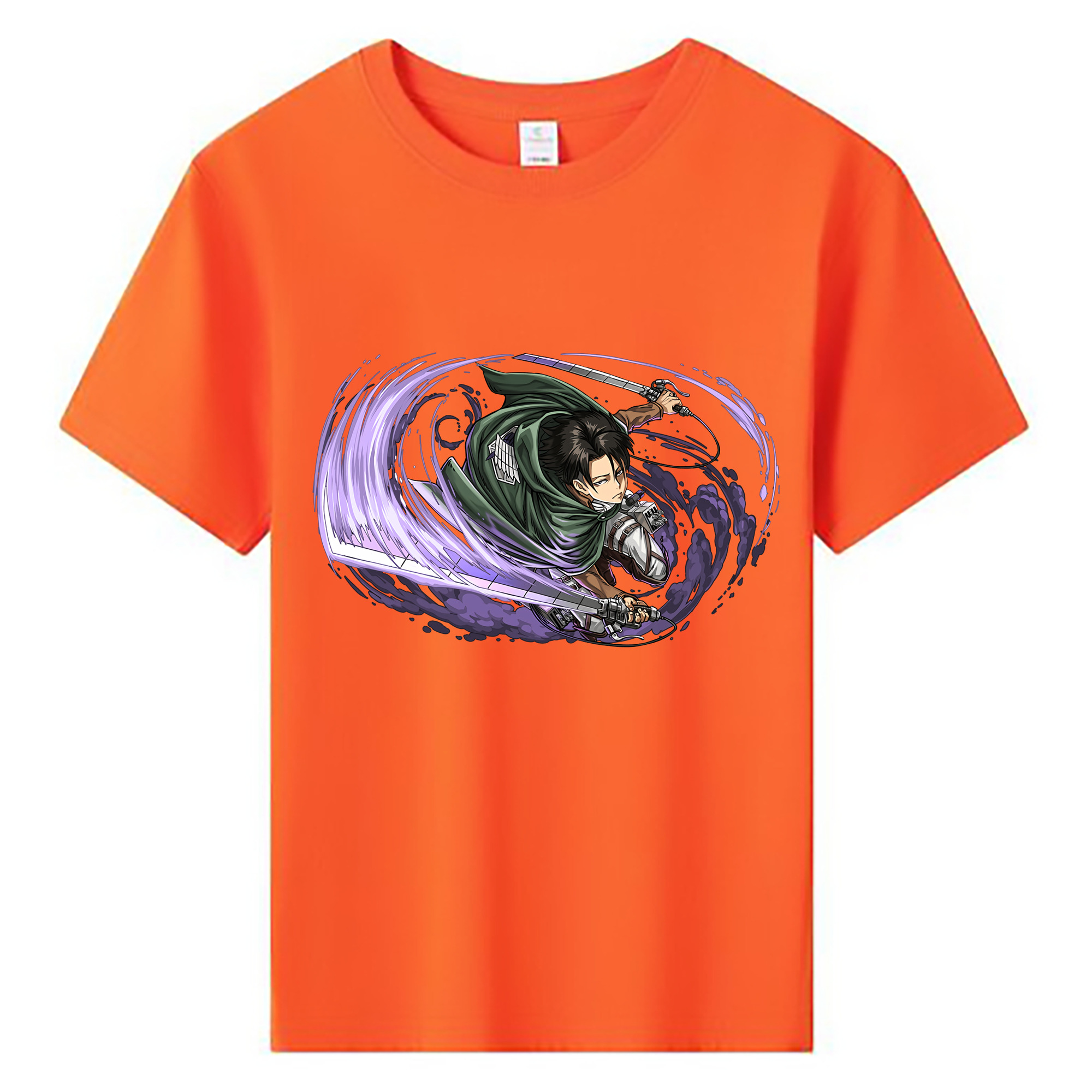 （画像用） 進撃の巨人 リヴァイ·アッカーマン Attack on Titan Levi Ackerman 綿100％キッズTシャツ（フロントプリント）