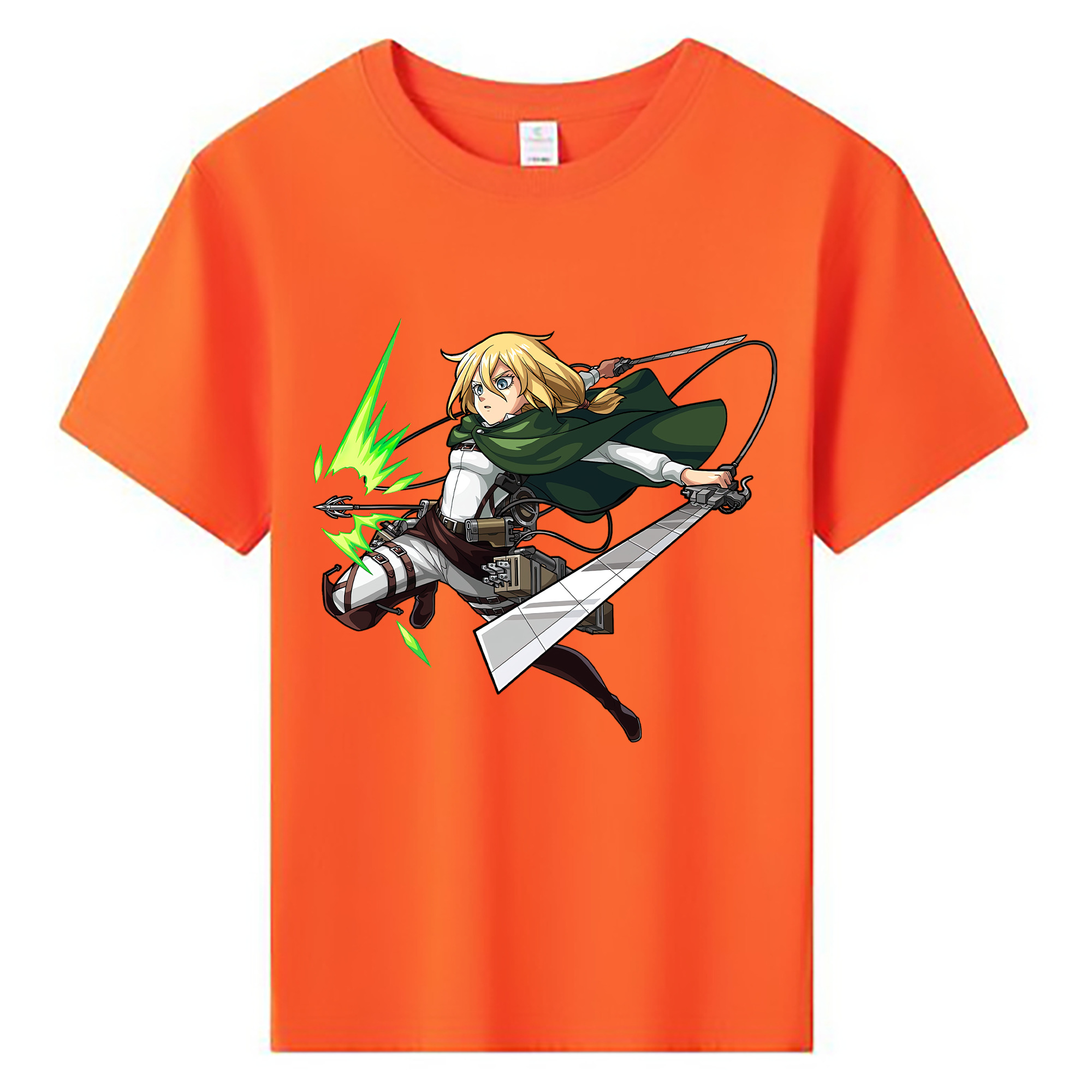 （画像用） 進撃の巨人 クリスタ·レンズ Attack on Titan Christa Lenz 綿100％キッズTシャツ（フロントプリント）