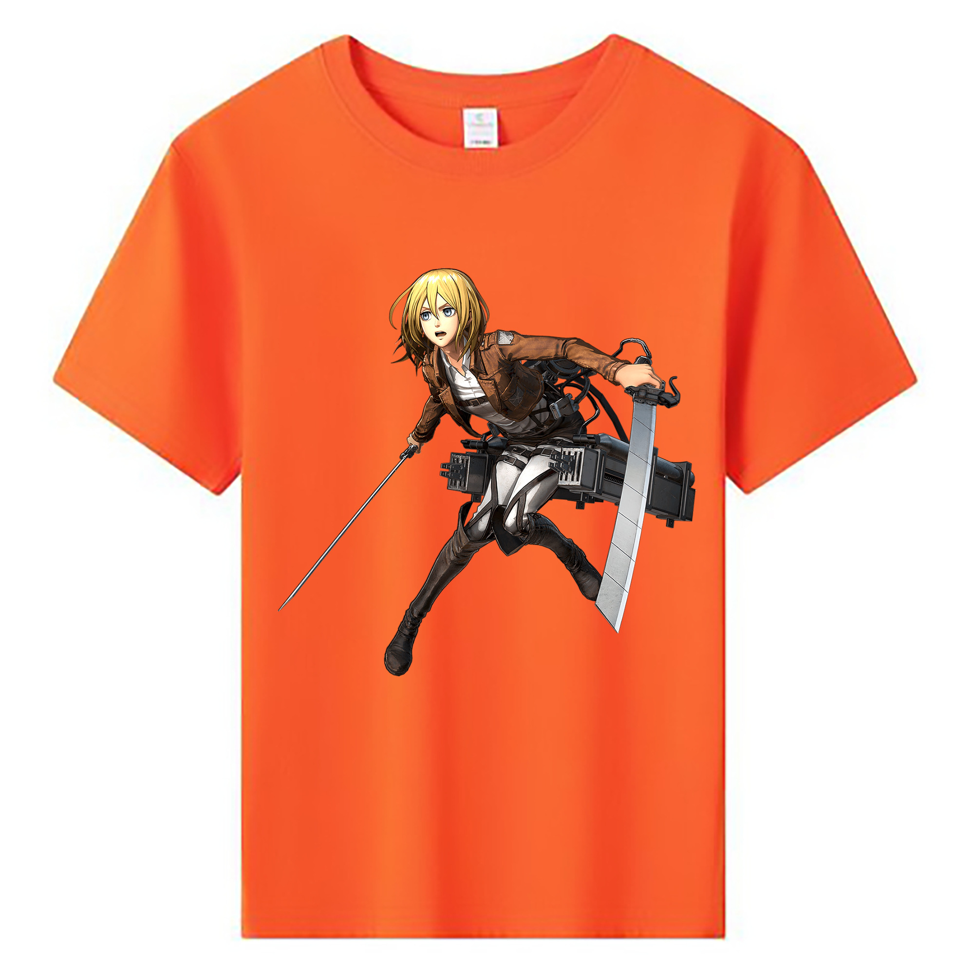 （画像用） 進撃の巨人 クリスタ·レンズ Attack on Titan Christa Lenz 綿100％キッズTシャツ（フロントプリント）