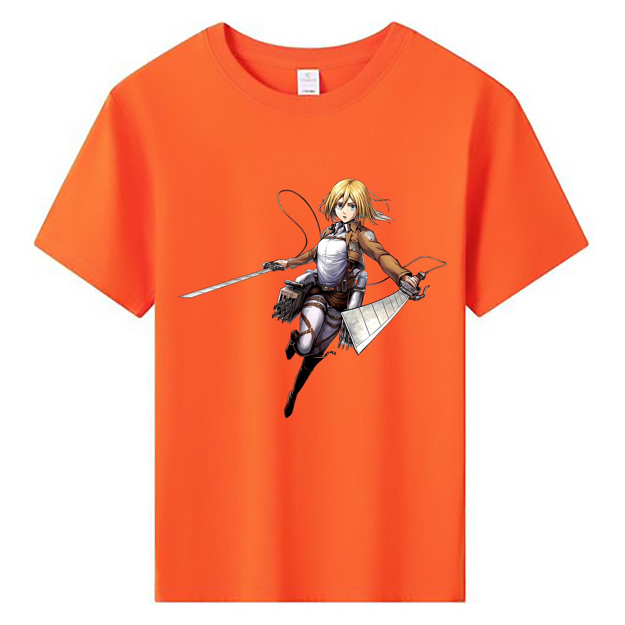 （画像用） 進撃の巨人 クリスタ·レンズ Attack on Titan Christa Lenz 綿100％キッズTシャツ（フロントプリント）