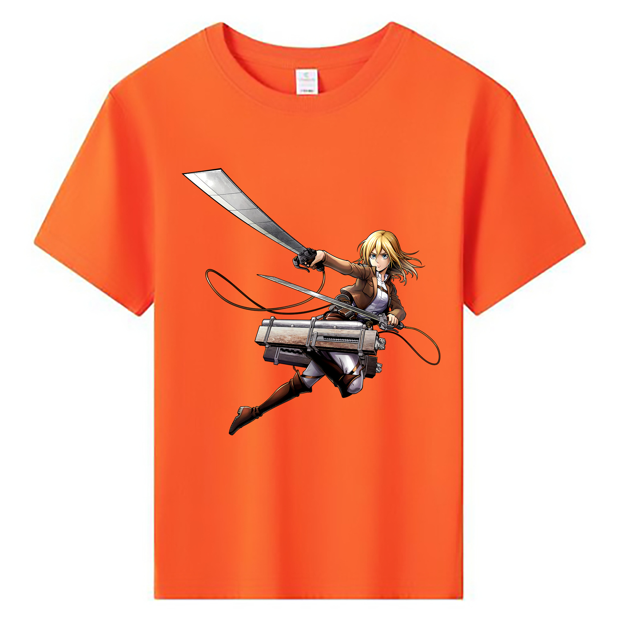 （画像用） 進撃の巨人 クリスタ·レンズ Attack on Titan Christa Lenz 綿100％キッズTシャツ（フロントプリント）