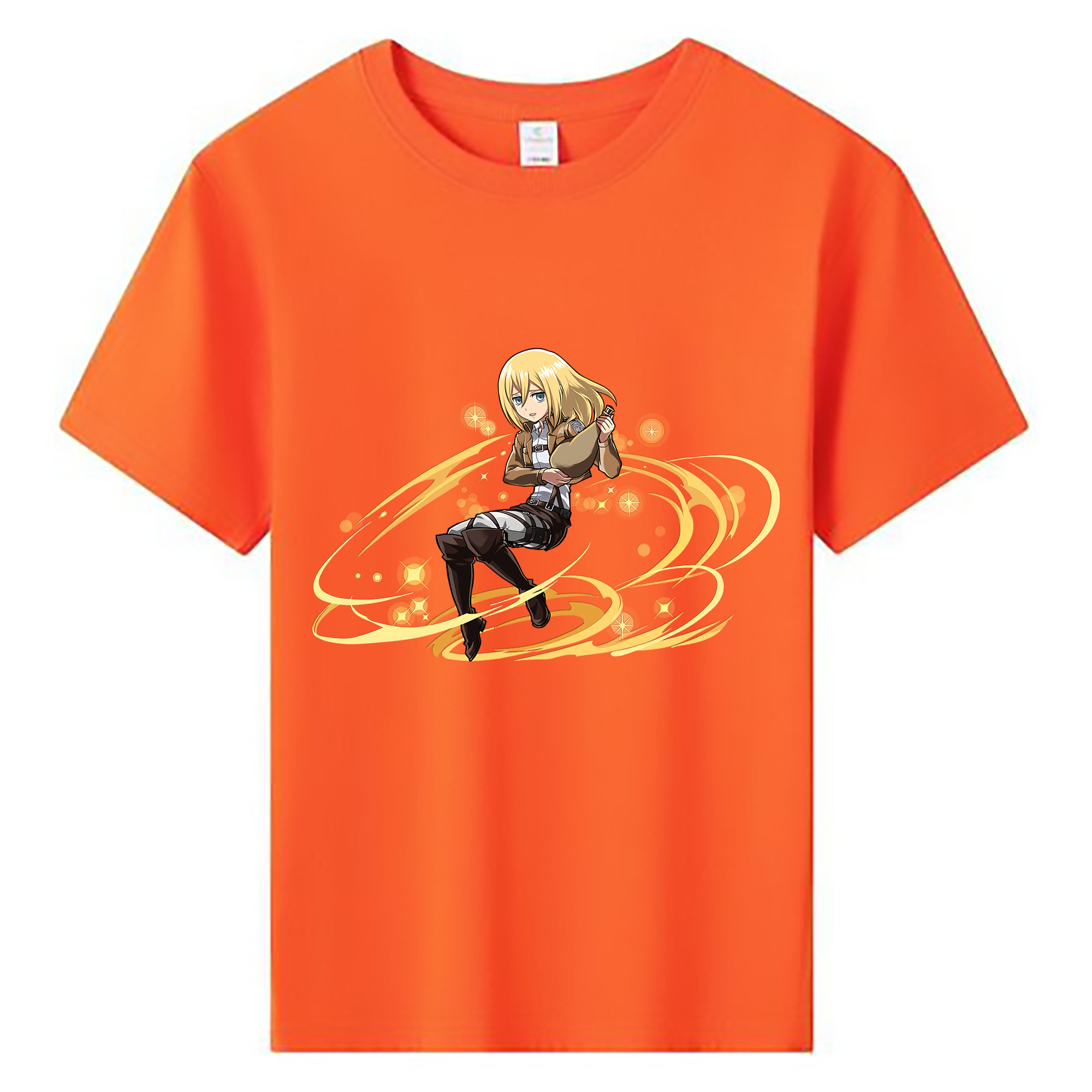 （画像用） 進撃の巨人 クリスタ·レンズ Attack on Titan Christa Lenz 綿100％キッズTシャツ（フロントプリント）
