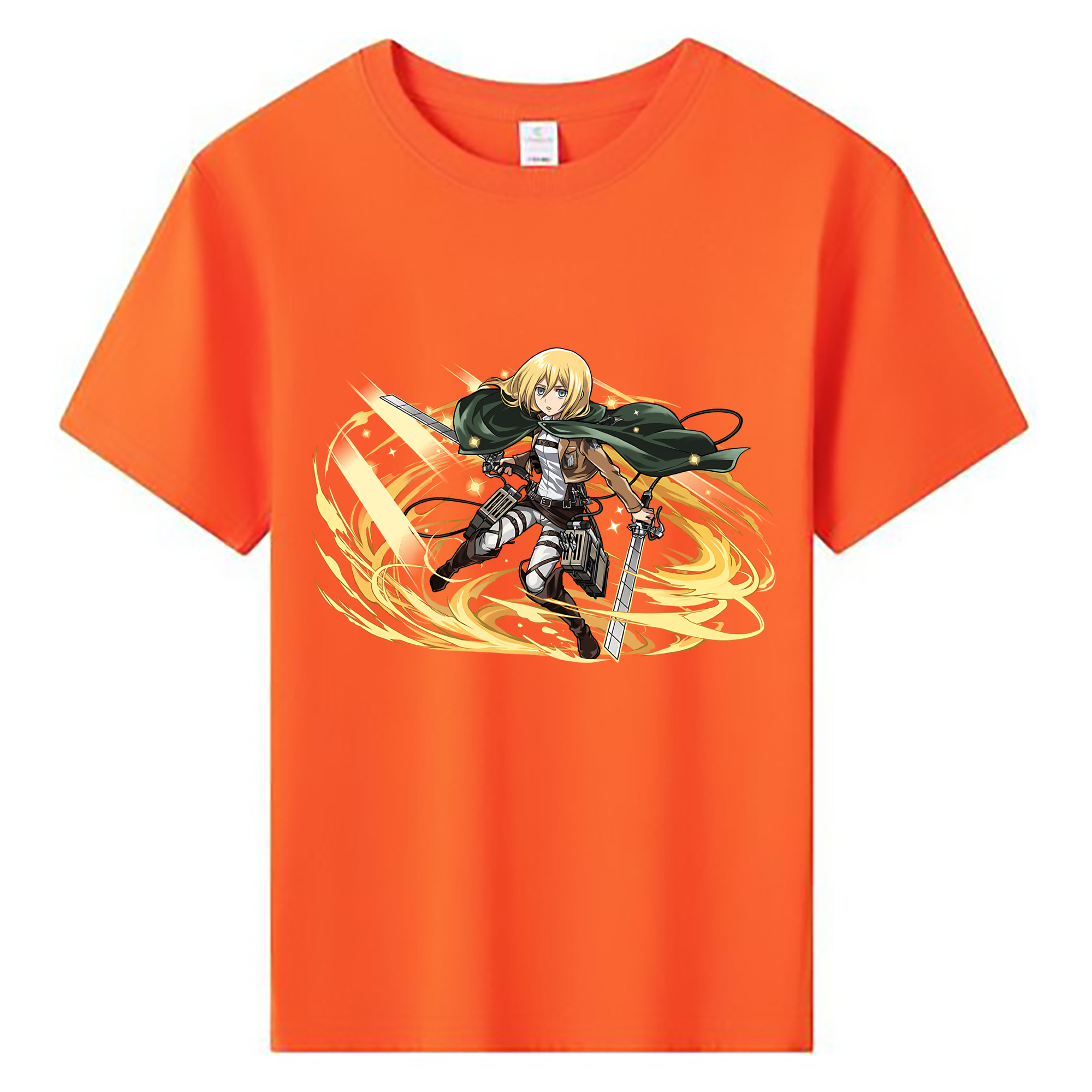 （画像用） 進撃の巨人 クリスタ·レンズ Attack on Titan Christa Lenz 綿100％キッズTシャツ（フロントプリント）