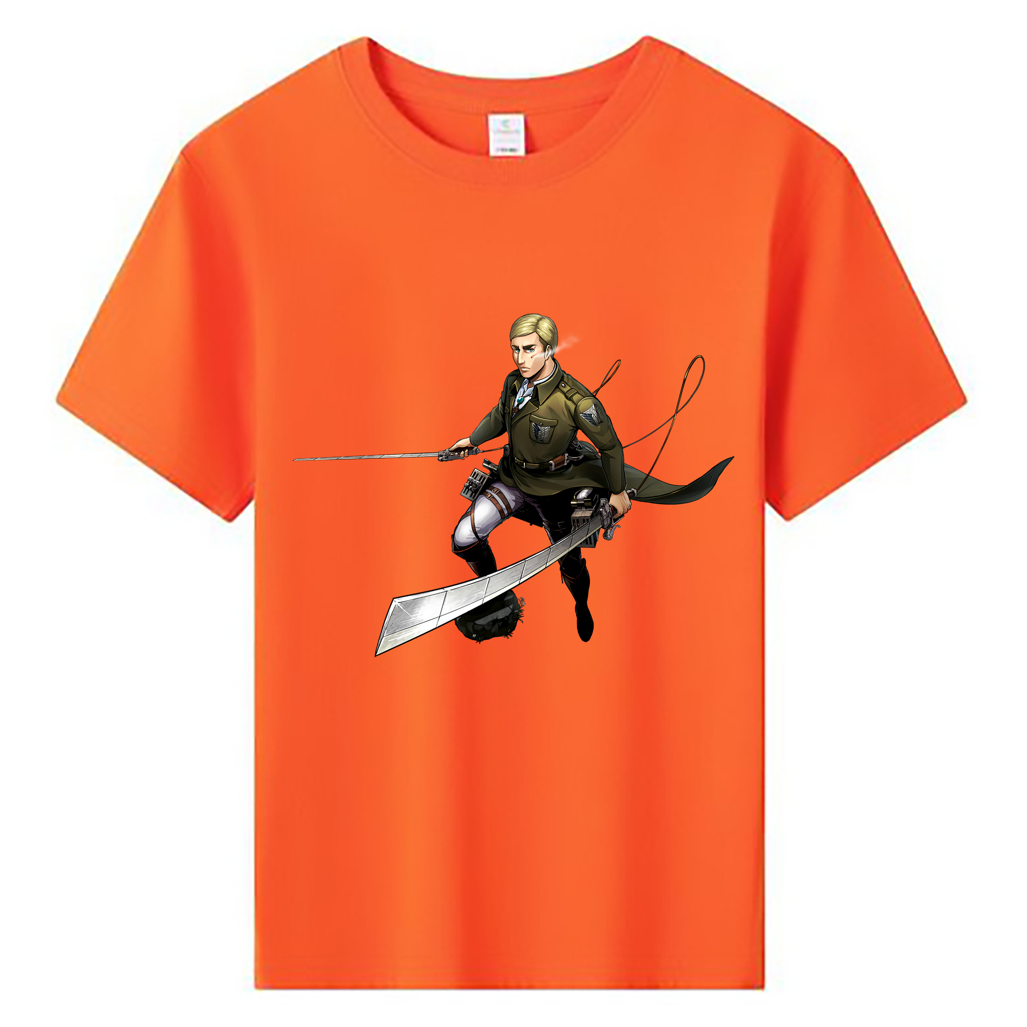 （画像用） 進撃の巨人 エルヴィン・スミス Attack on Titan Erwin Smith 綿100％キッズTシャツ（フロントプリント）