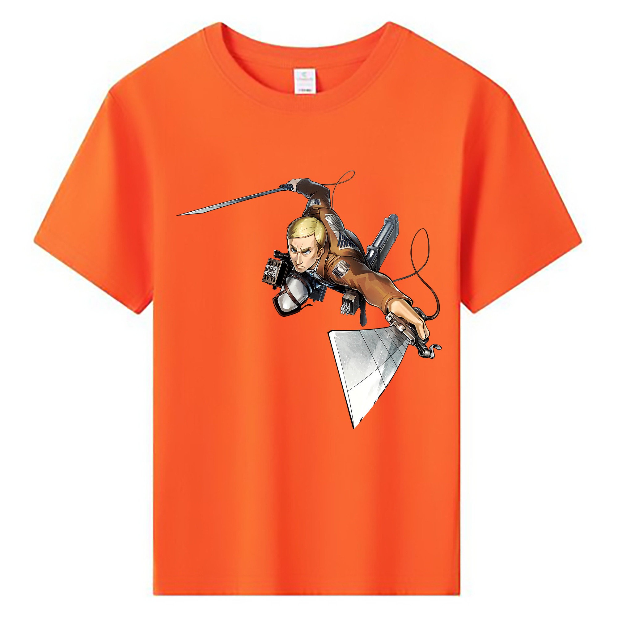 （画像用） 進撃の巨人 エルヴィン・スミス Attack on Titan Erwin Smith 綿100％キッズTシャツ（フロントプリント）