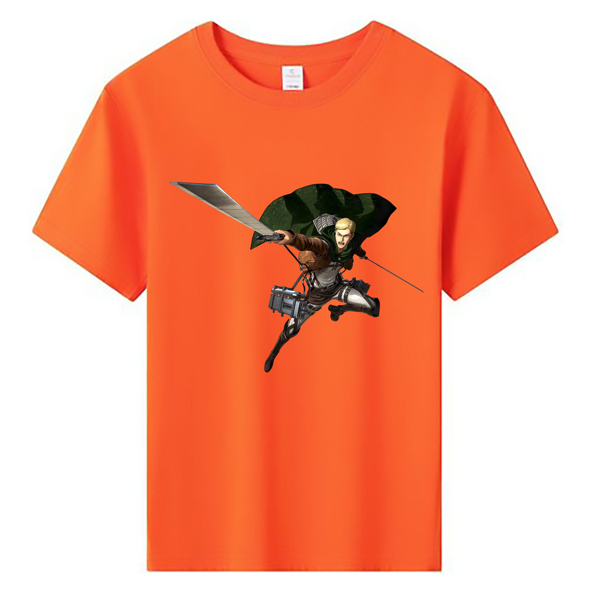（画像用） 進撃の巨人 エルヴィン・スミス Attack on Titan Erwin Smith 綿100％キッズTシャツ（フロントプリント）