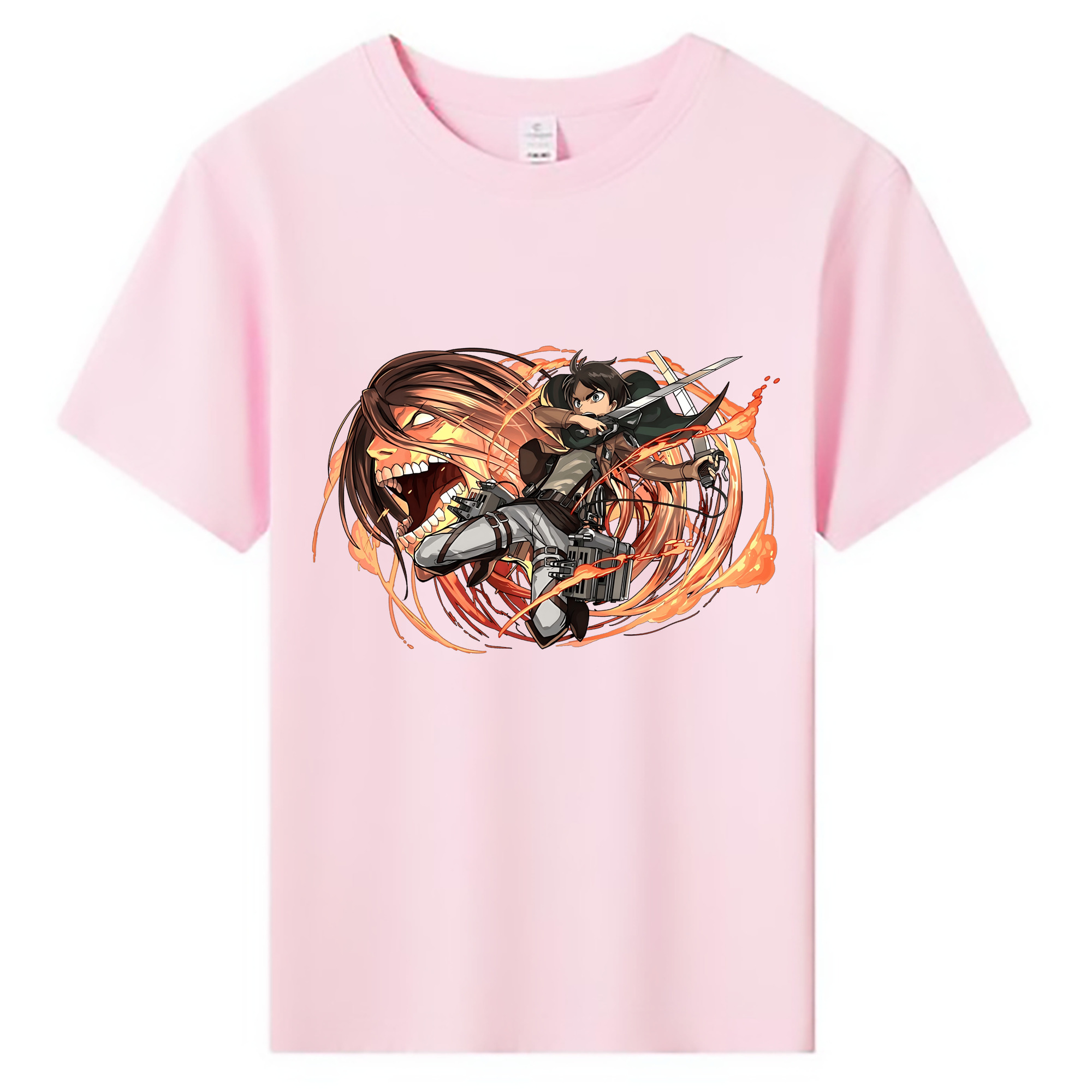（画像用） 進撃の巨人 エレン･イェーガー Attack on Titan Eren Jäger 綿100％キッズTシャツ（フロントプリント）