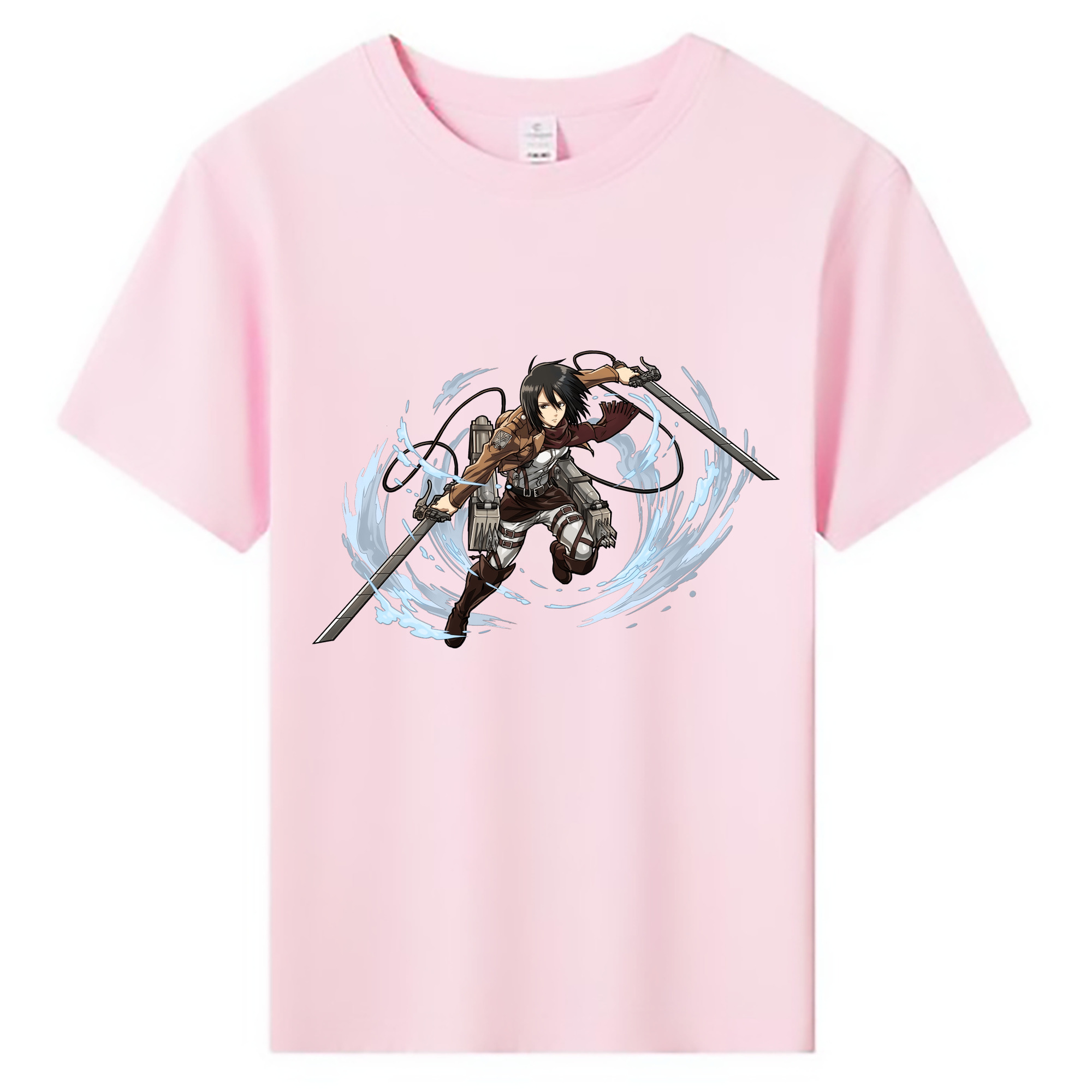 （画像用） 進撃の巨人 ミカサ·アッカーマン Attack on Titan Mikasa Ackerman 綿100％キッズTシャツ（フロントプリント）