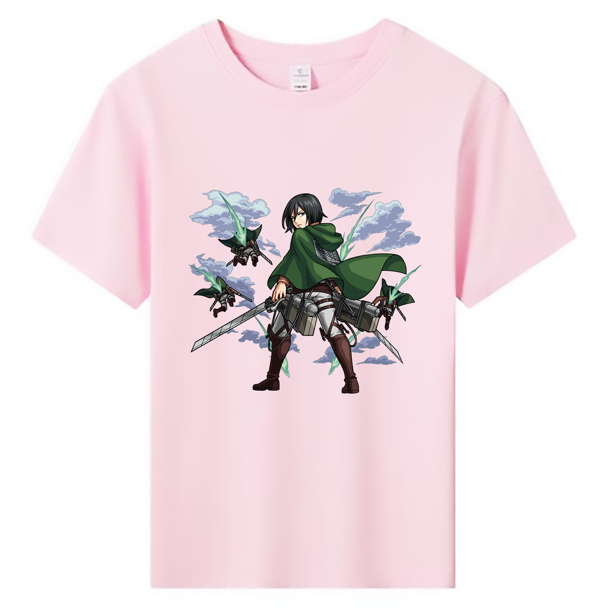 （画像用） 進撃の巨人 ミカサ·アッカーマン Attack on Titan Mikasa Ackerman 綿100％キッズTシャツ（フロントプリント）