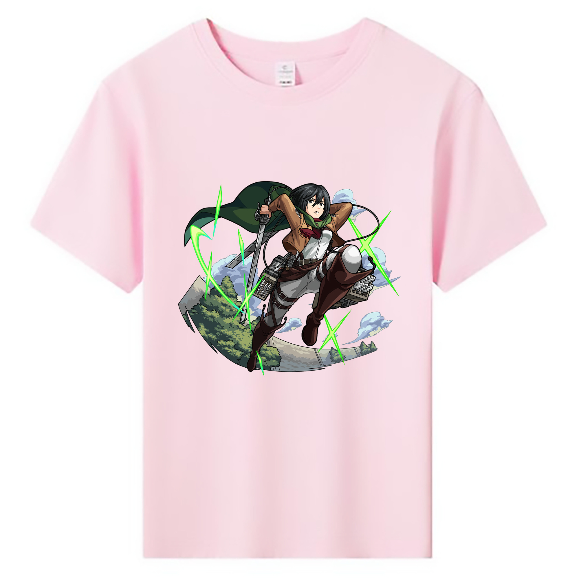 （画像用） 進撃の巨人 ミカサ·アッカーマン Attack on Titan Mikasa Ackerman 綿100％キッズTシャツ（フロントプリント）