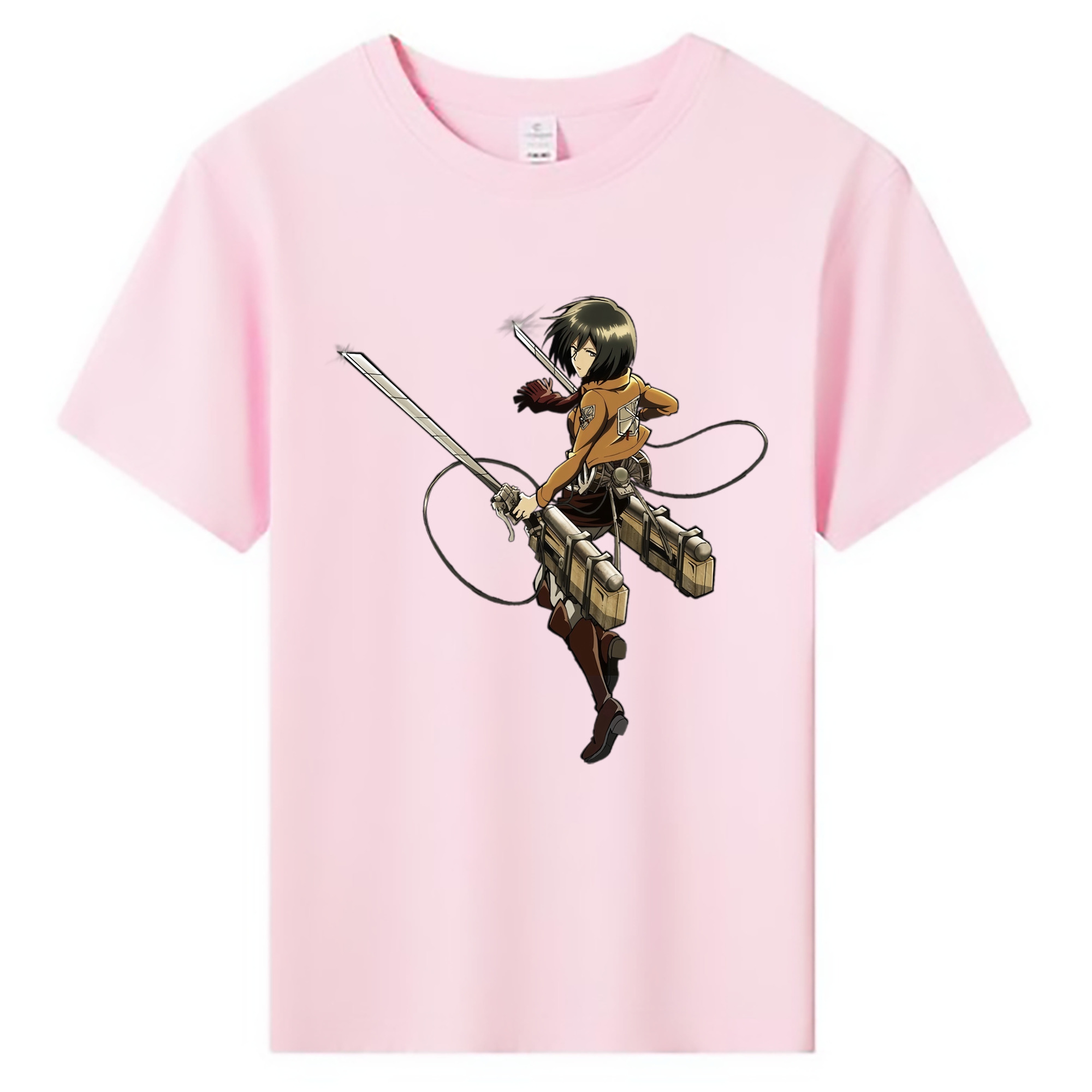 （画像用） 進撃の巨人 ミカサ·アッカーマン Attack on Titan Mikasa Ackerman 綿100％キッズTシャツ（フロントプリント）