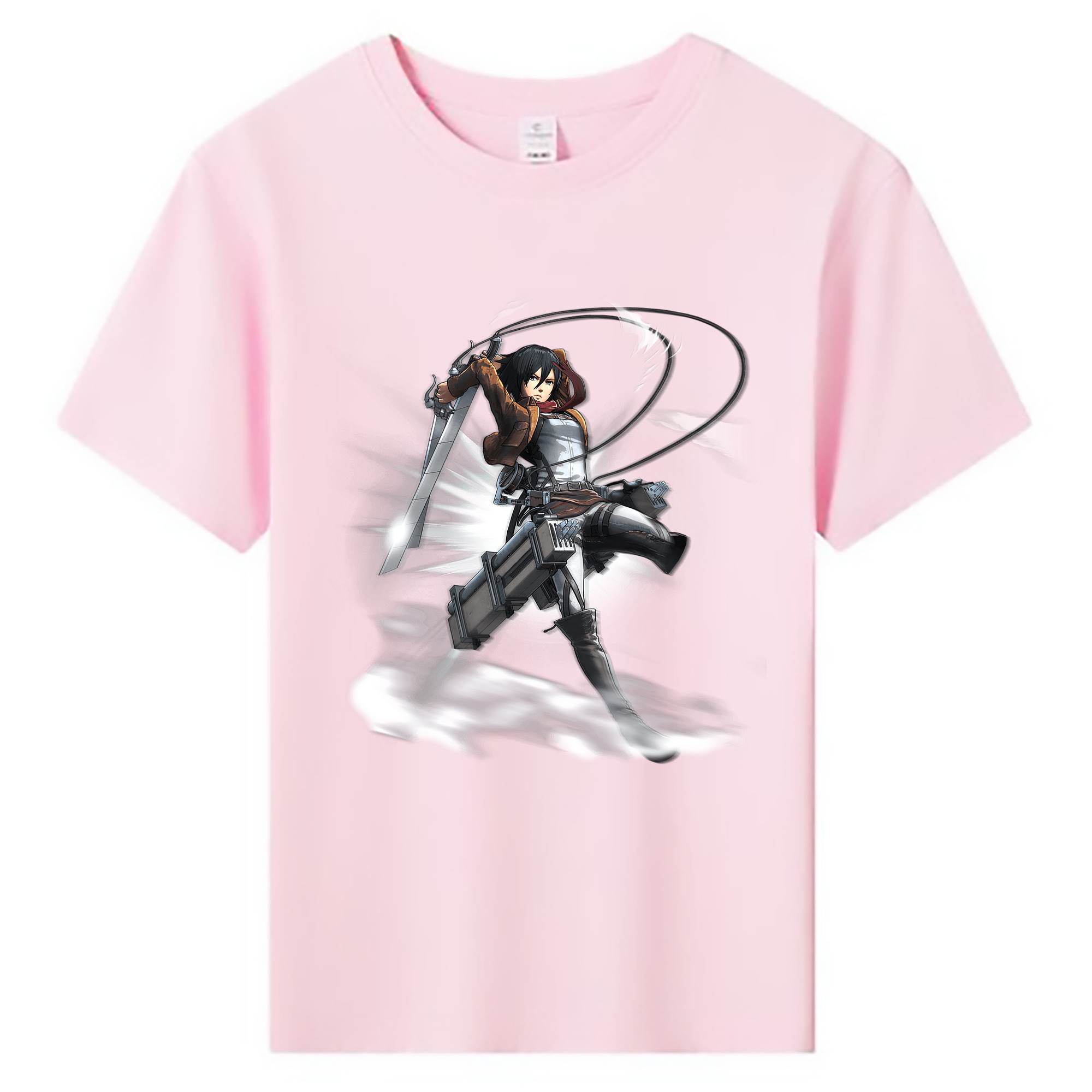 （画像用） 進撃の巨人 ミカサ·アッカーマン Attack on Titan Mikasa Ackerman 綿100％キッズTシャツ（フロントプリント）