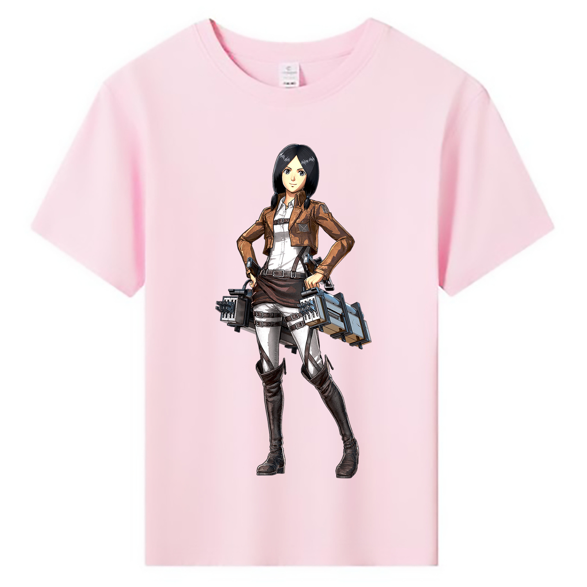 （画像用） 進撃の巨人 ミカサ·アッカーマン Attack on Titan Mikasa Ackerman 綿100％キッズTシャツ（フロントプリント）