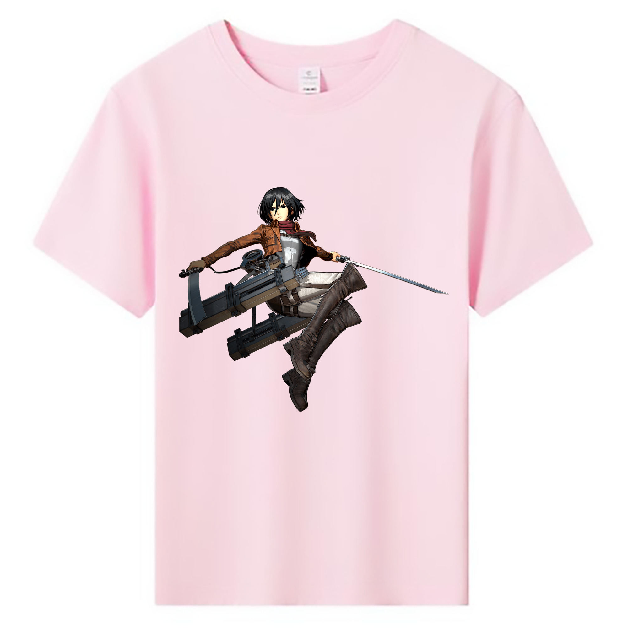 （画像用） 進撃の巨人 ミカサ·アッカーマン Attack on Titan Mikasa Ackerman 綿100％キッズTシャツ（フロントプリント）