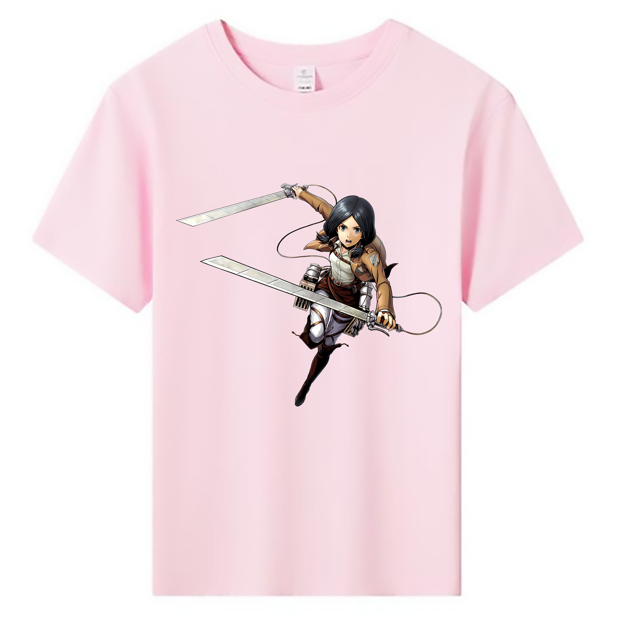 （画像用） 進撃の巨人 ミカサ·アッカーマン Attack on Titan Mikasa Ackerman 綿100％キッズTシャツ（フロントプリント）