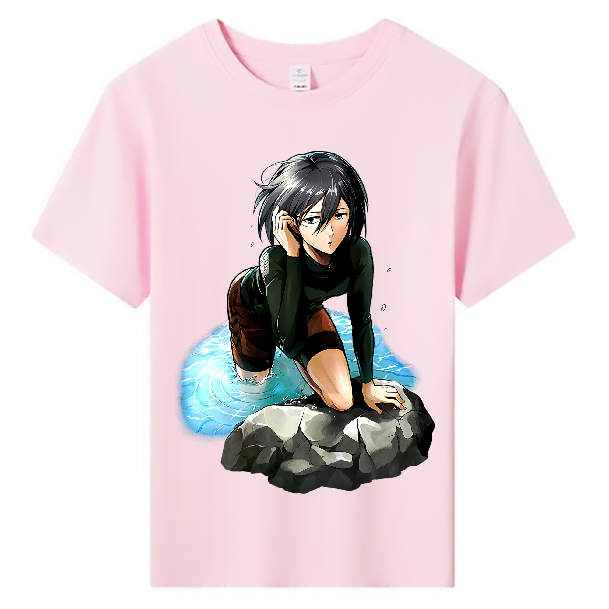 （画像用） 進撃の巨人 ミカサ·アッカーマン Attack on Titan Mikasa Ackerman 綿100％キッズTシャツ（フロントプリント）