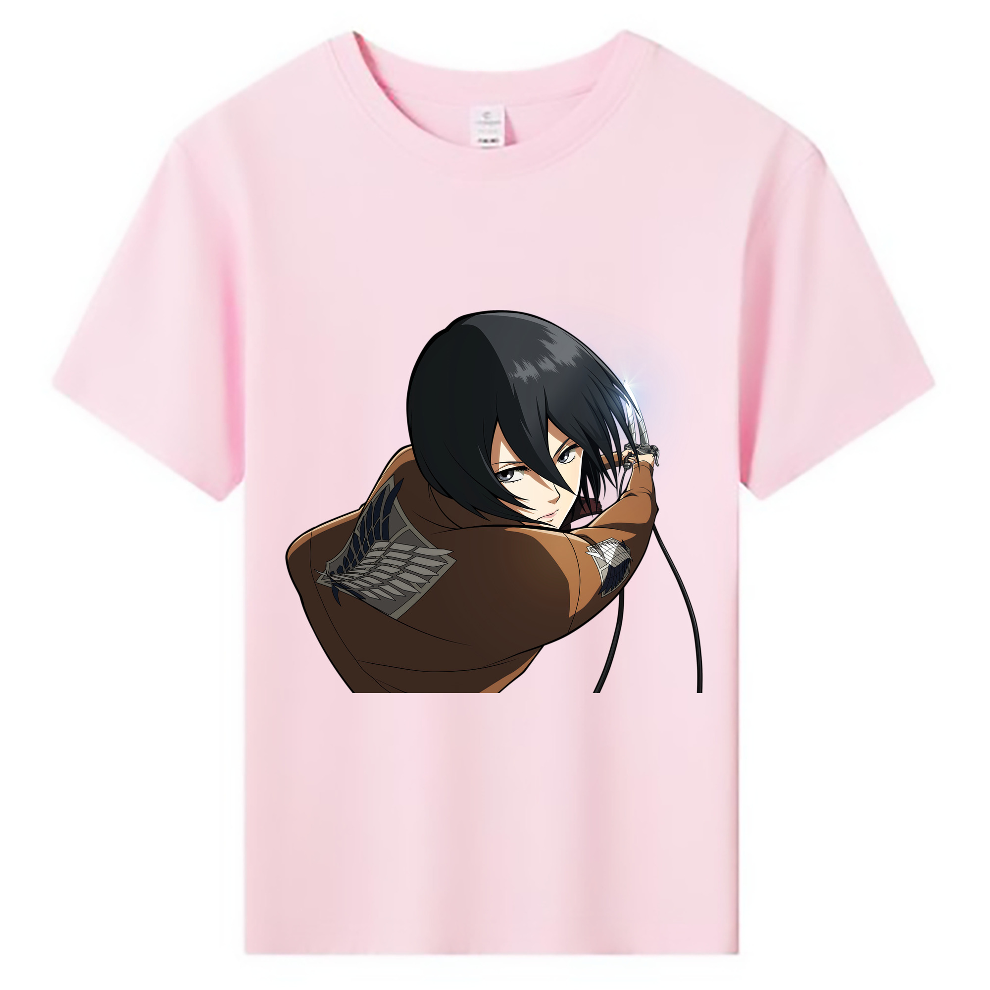 （画像用） 進撃の巨人 ミカサ·アッカーマン Attack on Titan Mikasa Ackerman 綿100％キッズTシャツ（フロントプリント）