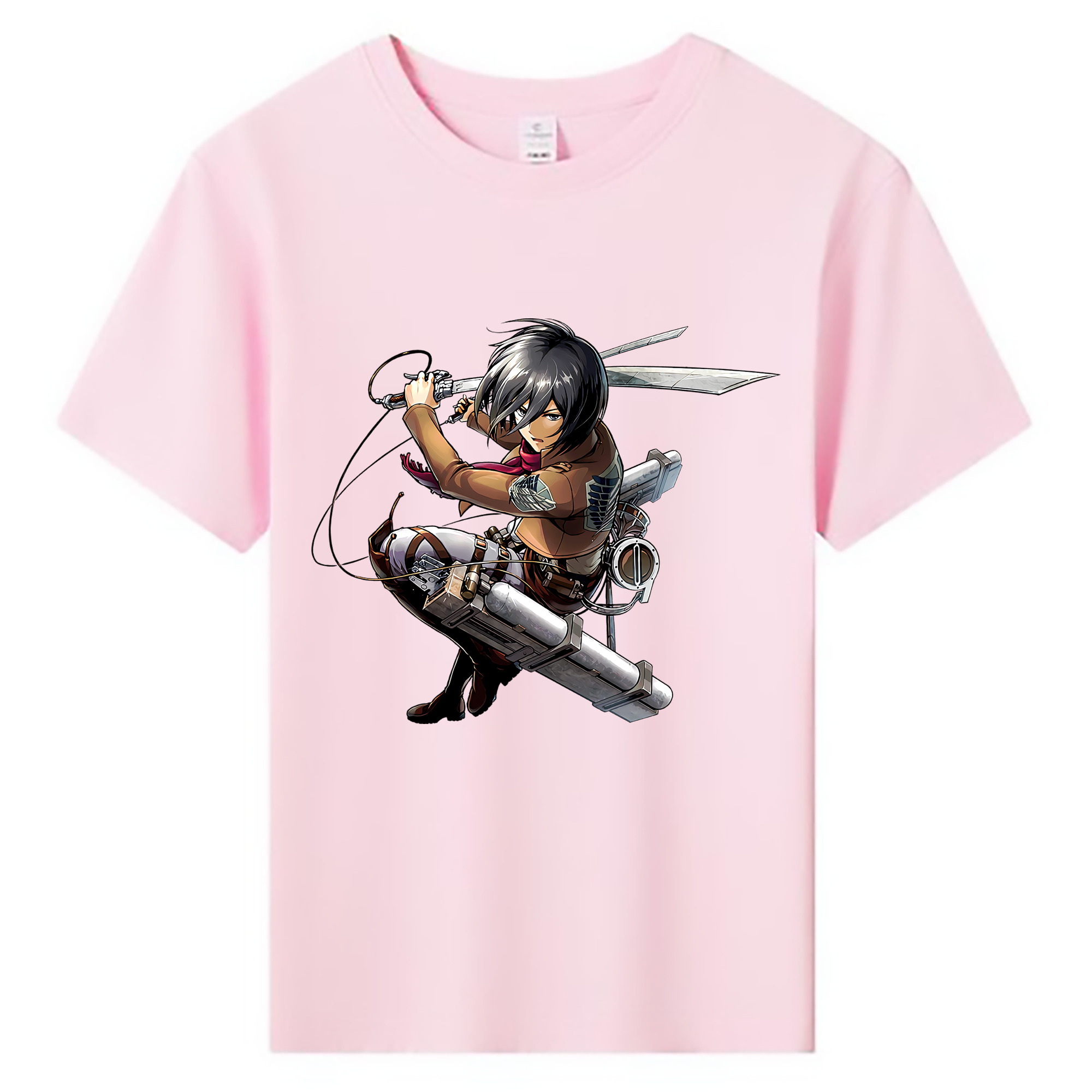 （画像用） 進撃の巨人 ミカサ·アッカーマン Attack on Titan Mikasa Ackerman 綿100％キッズTシャツ（フロントプリント）