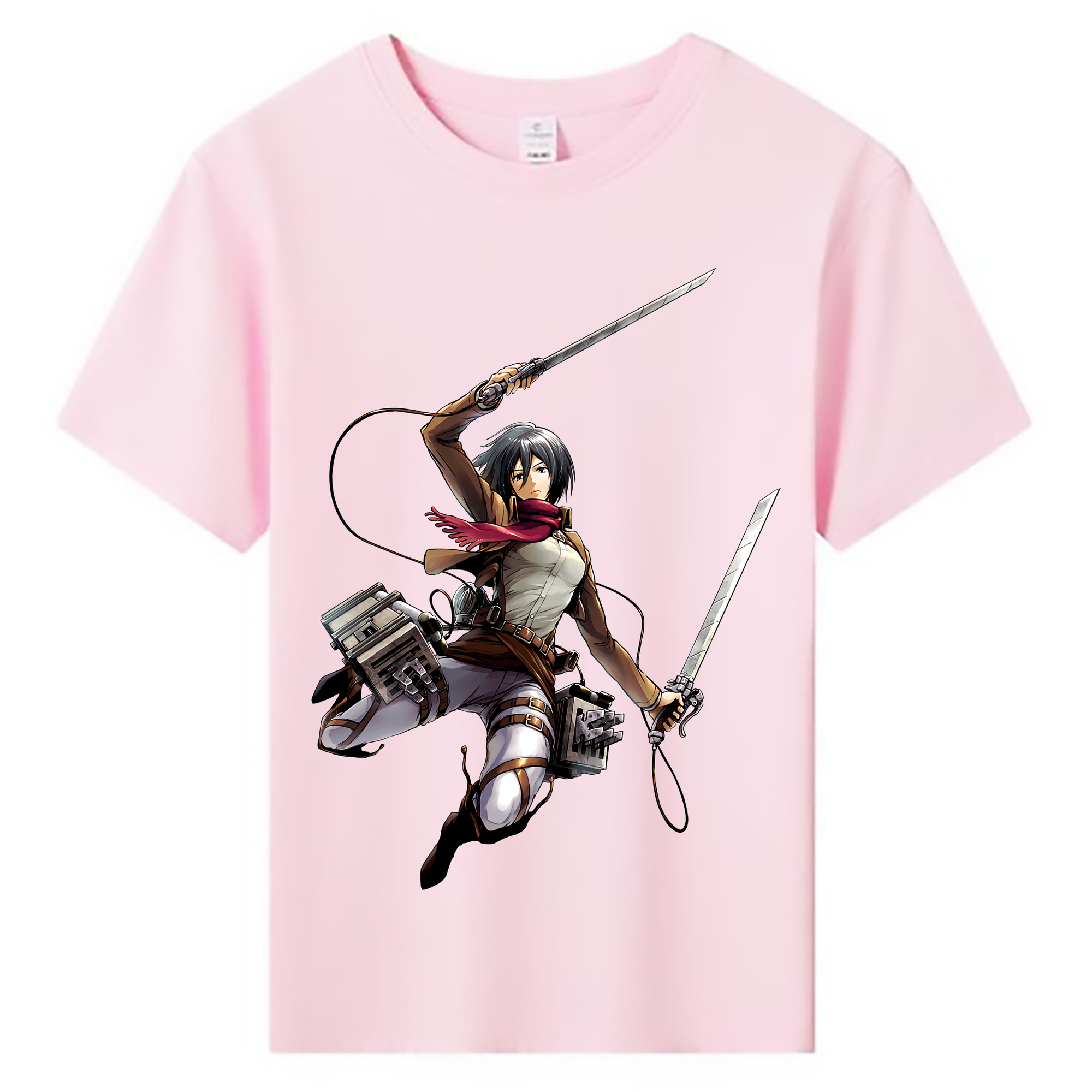 （画像用） 進撃の巨人 ミカサ·アッカーマン Attack on Titan Mikasa Ackerman 綿100％キッズTシャツ（フロントプリント）