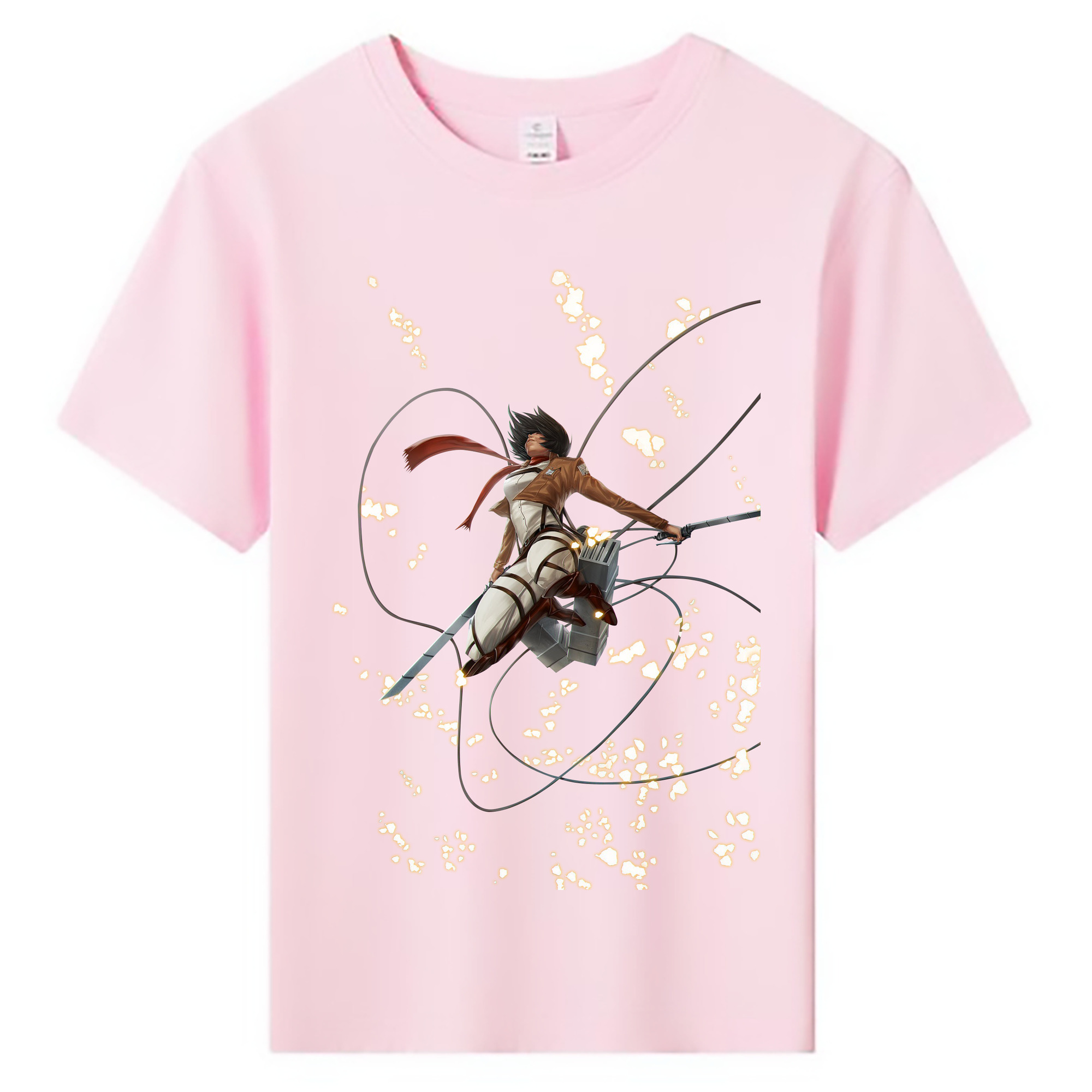 （画像用） 進撃の巨人 ミカサ·アッカーマン Attack on Titan Mikasa Ackerman 綿100％キッズTシャツ（フロントプリント）