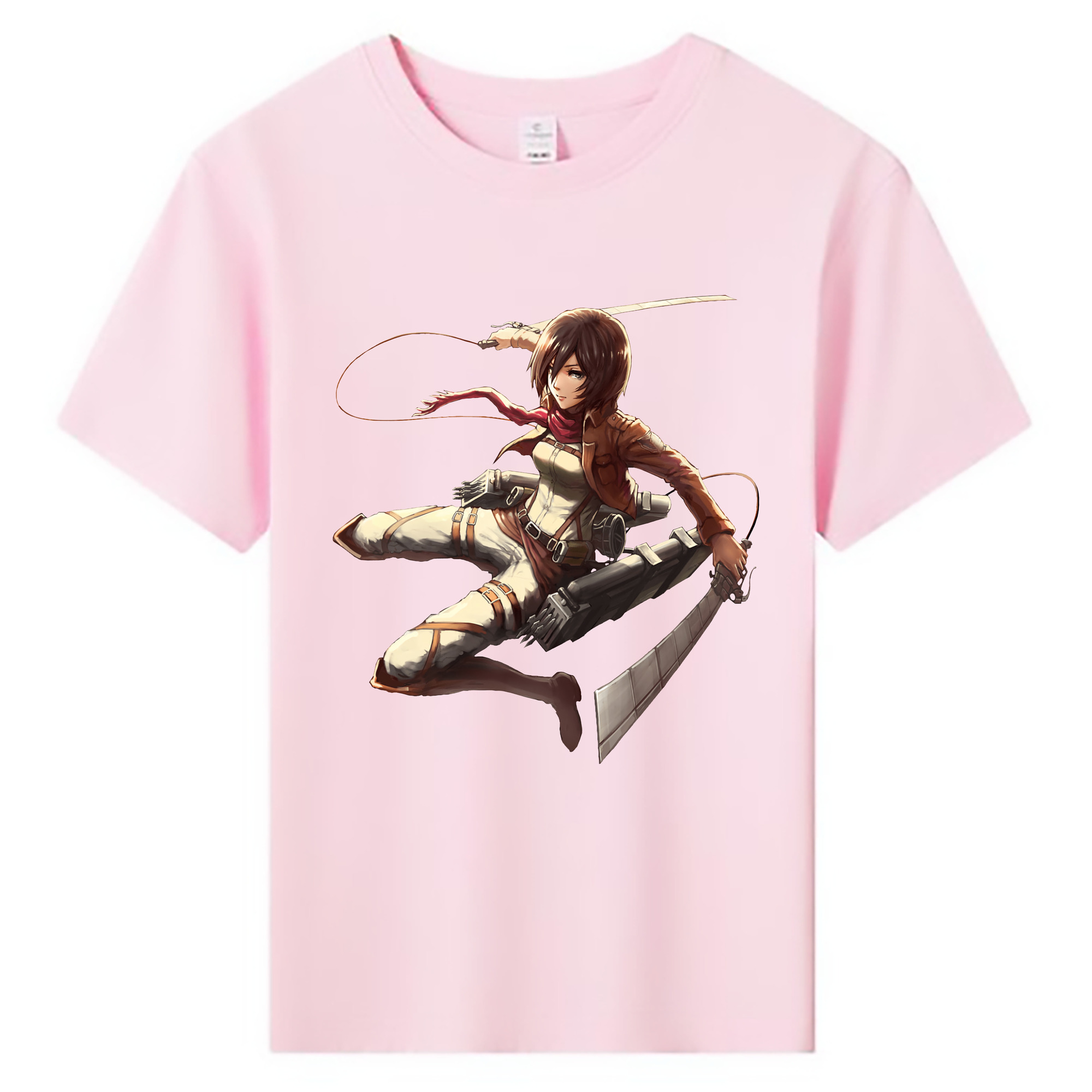 （画像用） 進撃の巨人 ミカサ·アッカーマン Attack on Titan Mikasa Ackerman 綿100％キッズTシャツ（フロントプリント）