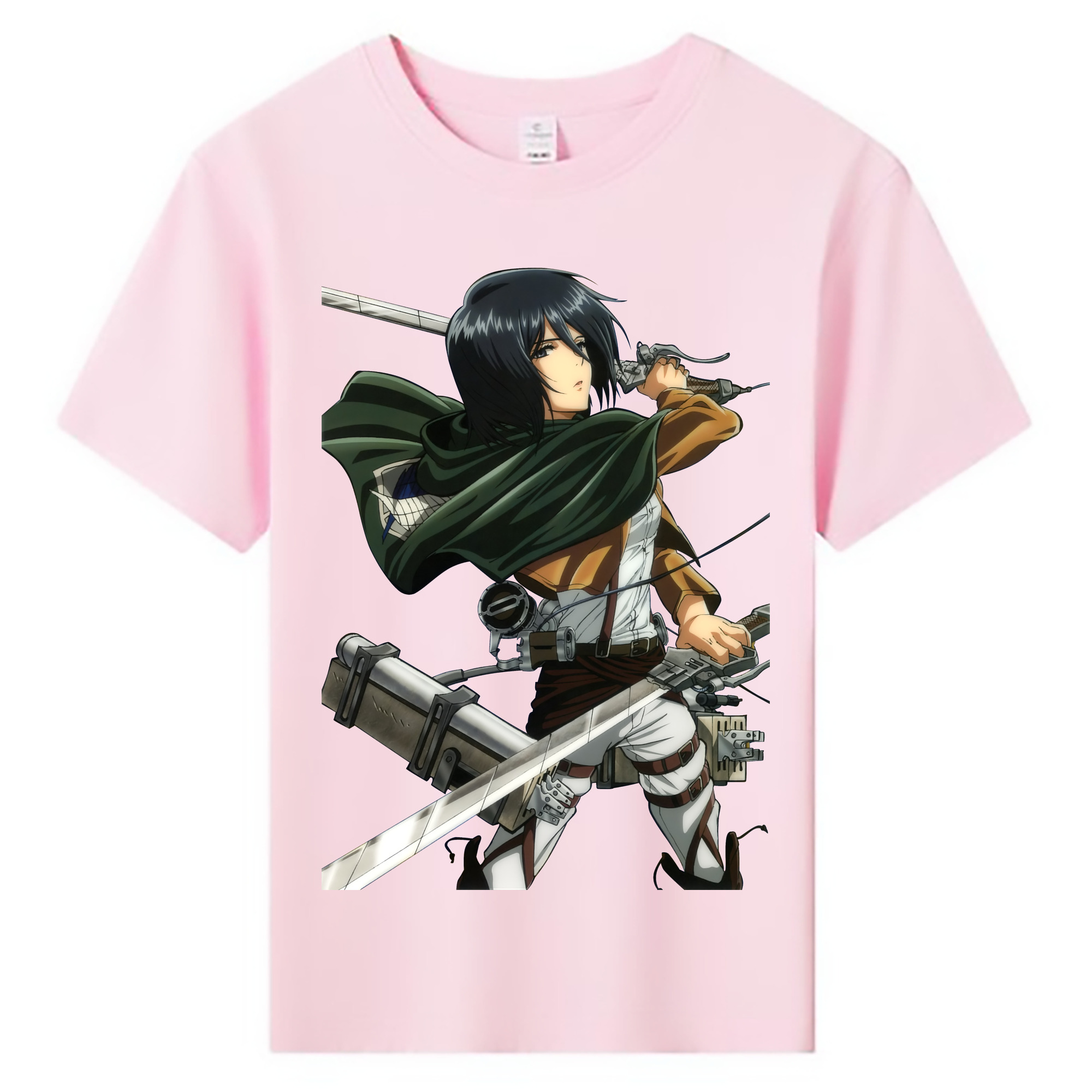 （画像用） 進撃の巨人 ミカサ·アッカーマン Attack on Titan Mikasa Ackerman 綿100％キッズTシャツ（フロントプリント）