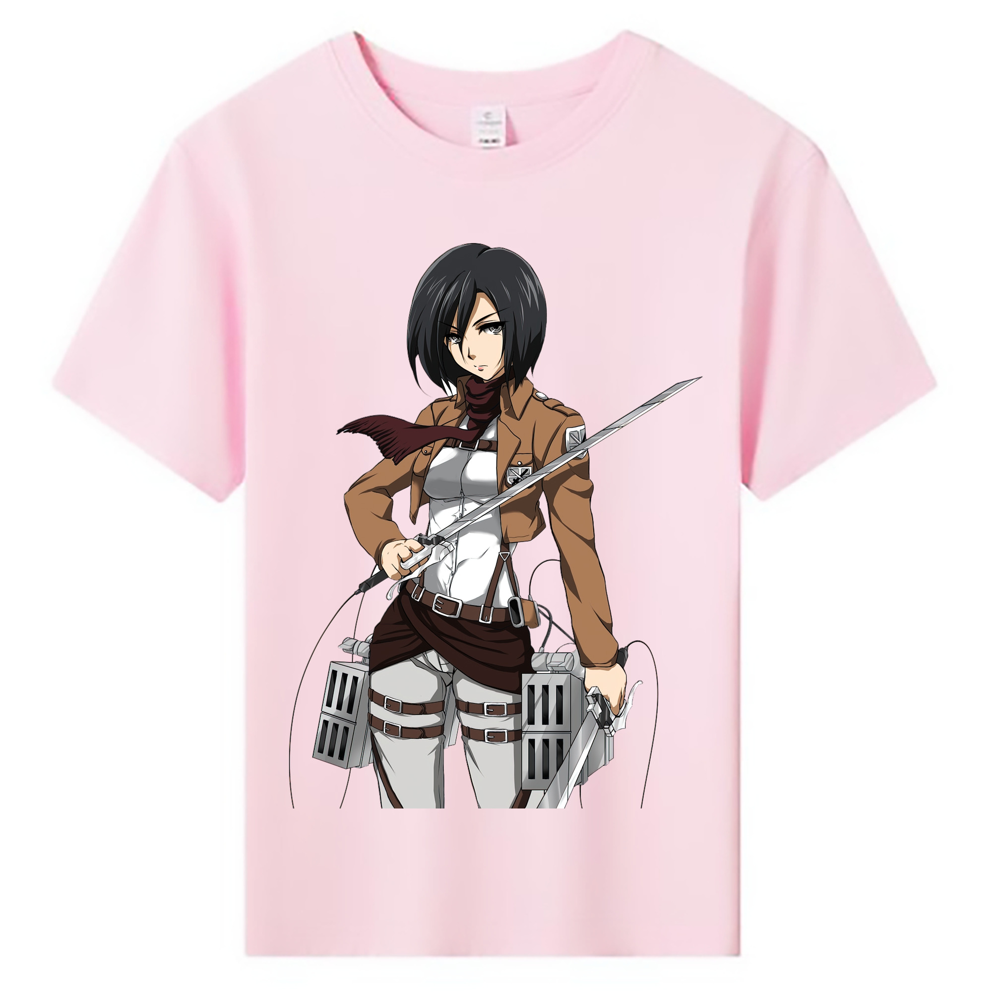 （画像用） 進撃の巨人 ミカサ·アッカーマン Attack on Titan Mikasa Ackerman 綿100％キッズTシャツ（フロントプリント）
