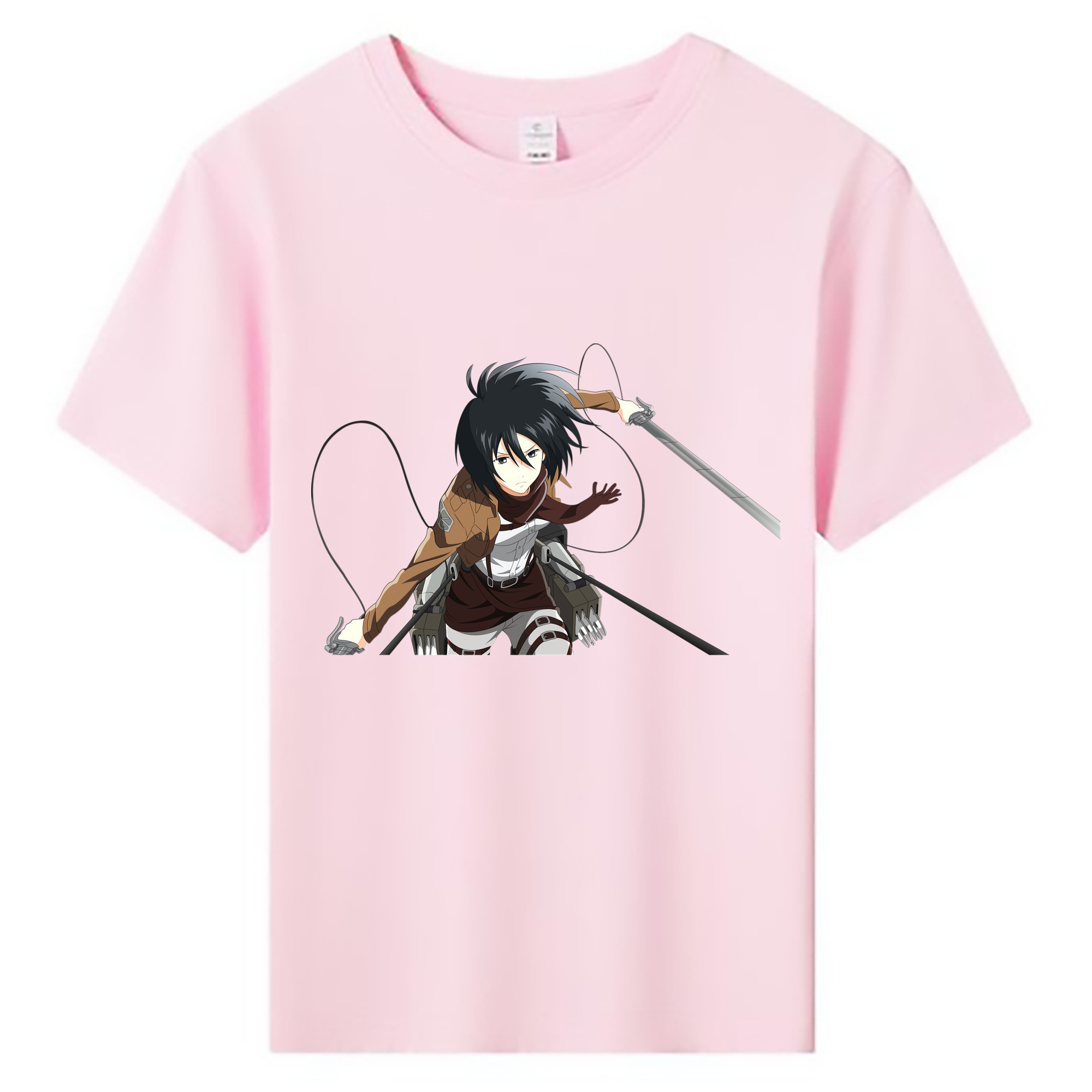（画像用） 進撃の巨人 ミカサ·アッカーマン Attack on Titan Mikasa Ackerman 綿100％キッズTシャツ（フロントプリント）