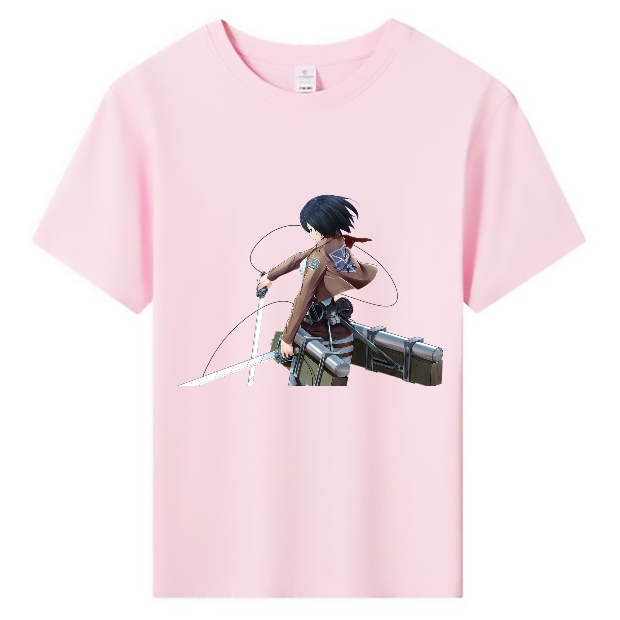 （画像用） 進撃の巨人 ミカサ·アッカーマン Attack on Titan Mikasa Ackerman 綿100％キッズTシャツ（フロントプリント）