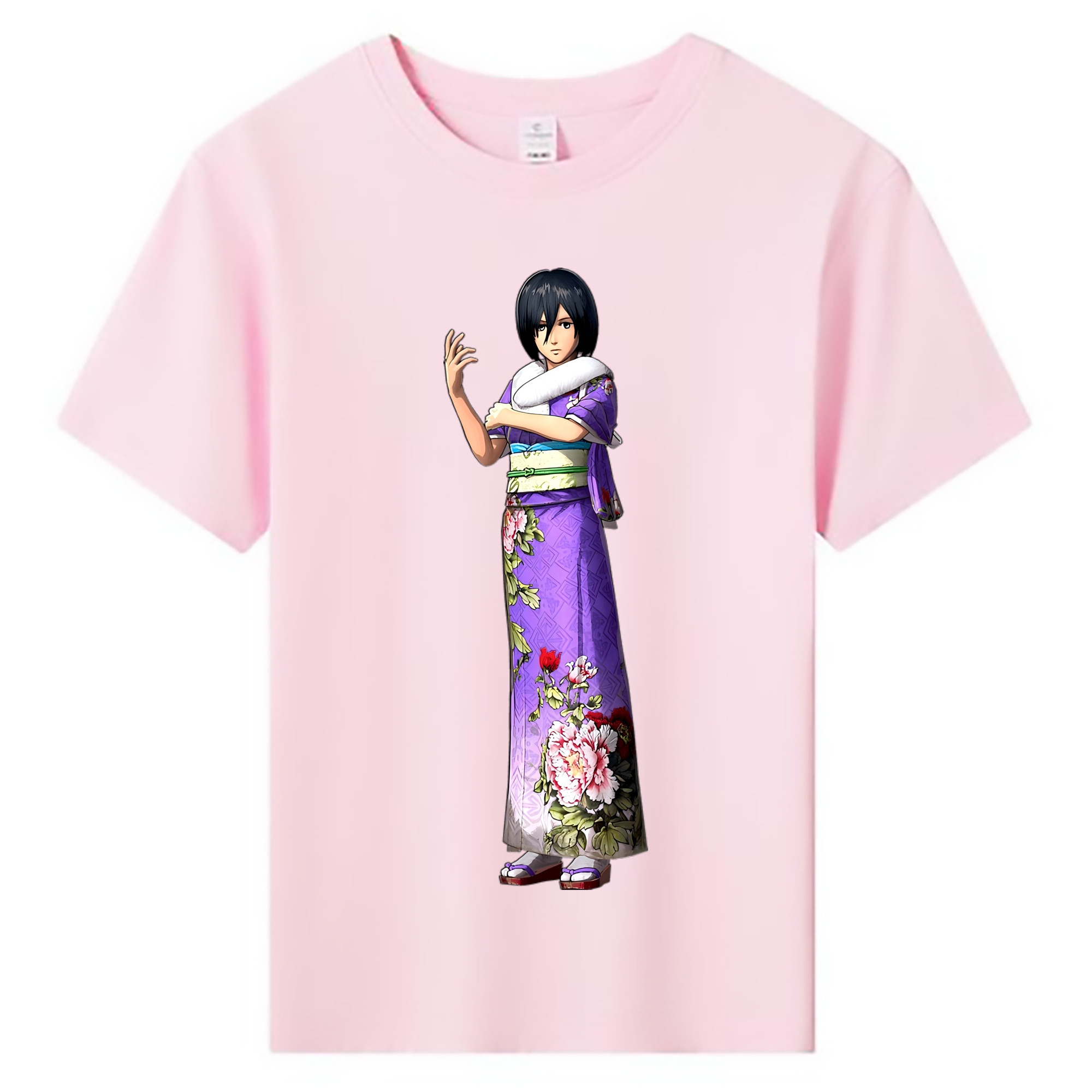 （画像用） 進撃の巨人 ミカサ·アッカーマン Attack on Titan Mikasa Ackerman 綿100％キッズTシャツ（フロントプリント）