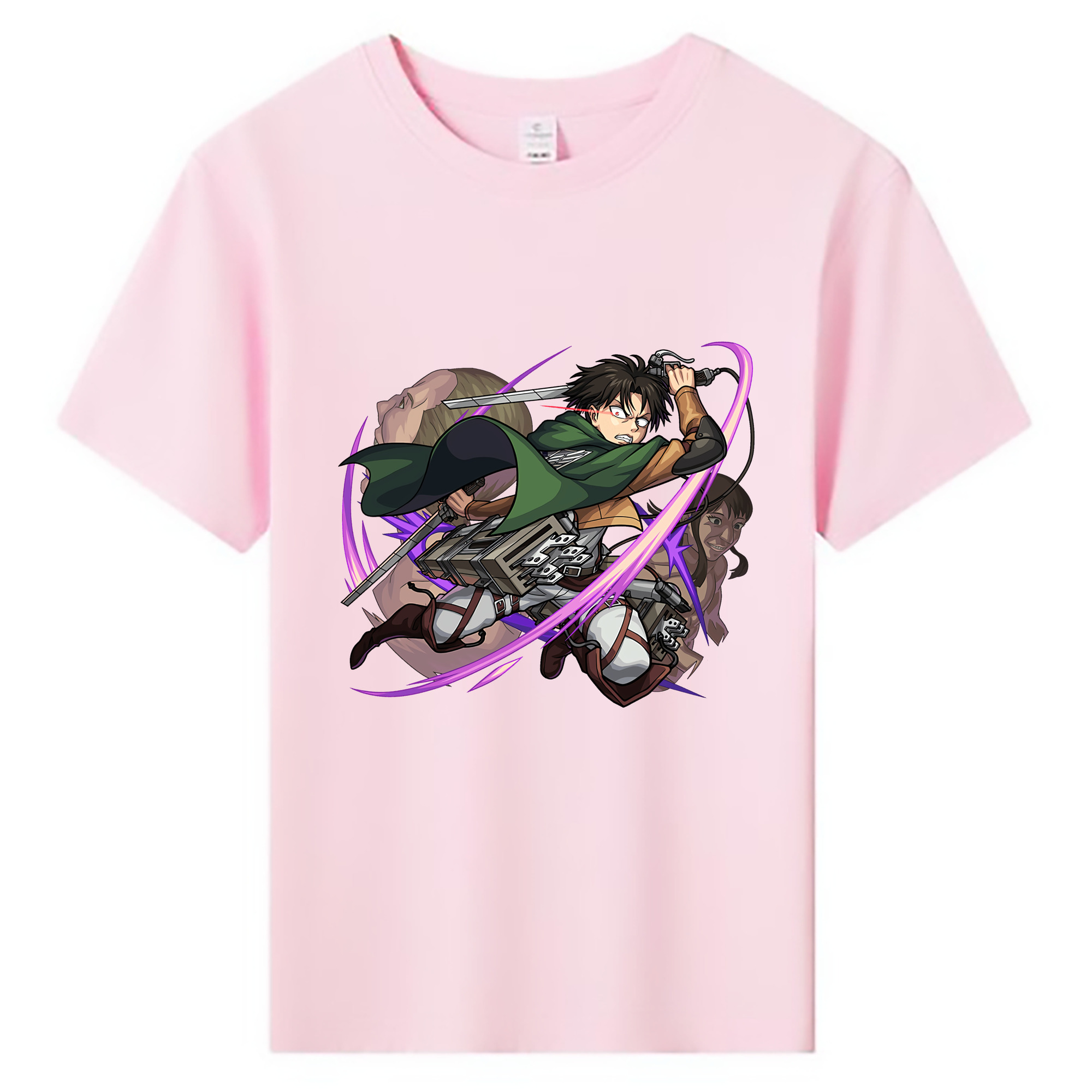 （画像用） 進撃の巨人 リヴァイ·アッカーマン Attack on Titan Levi Ackerman 綿100％キッズTシャツ（フロントプリント）