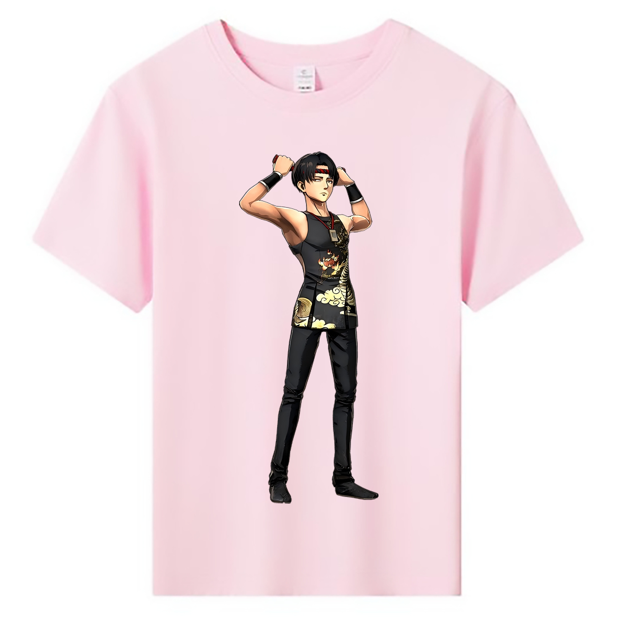 （画像用） 進撃の巨人 リヴァイ·アッカーマン Attack on Titan Levi Ackerman 綿100％キッズTシャツ（フロントプリント）