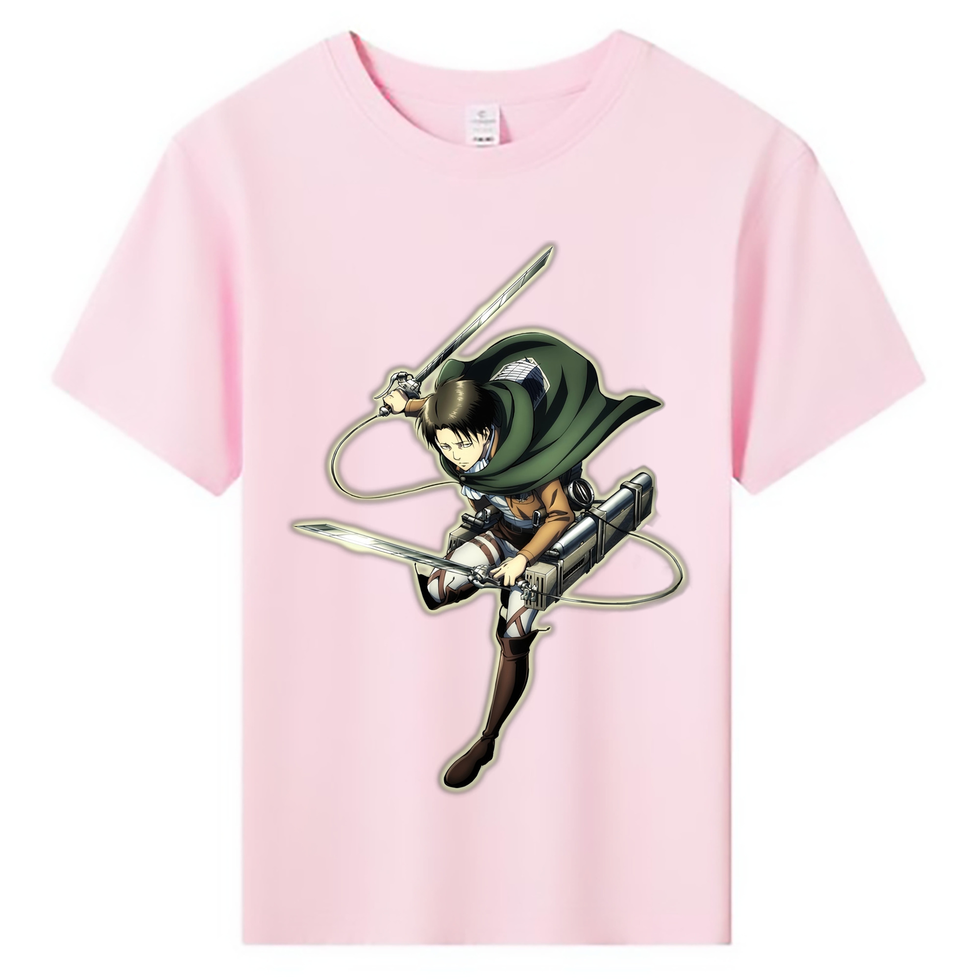（画像用） 進撃の巨人 リヴァイ·アッカーマン Attack on Titan Levi Ackerman 綿100％キッズTシャツ（フロントプリント）
