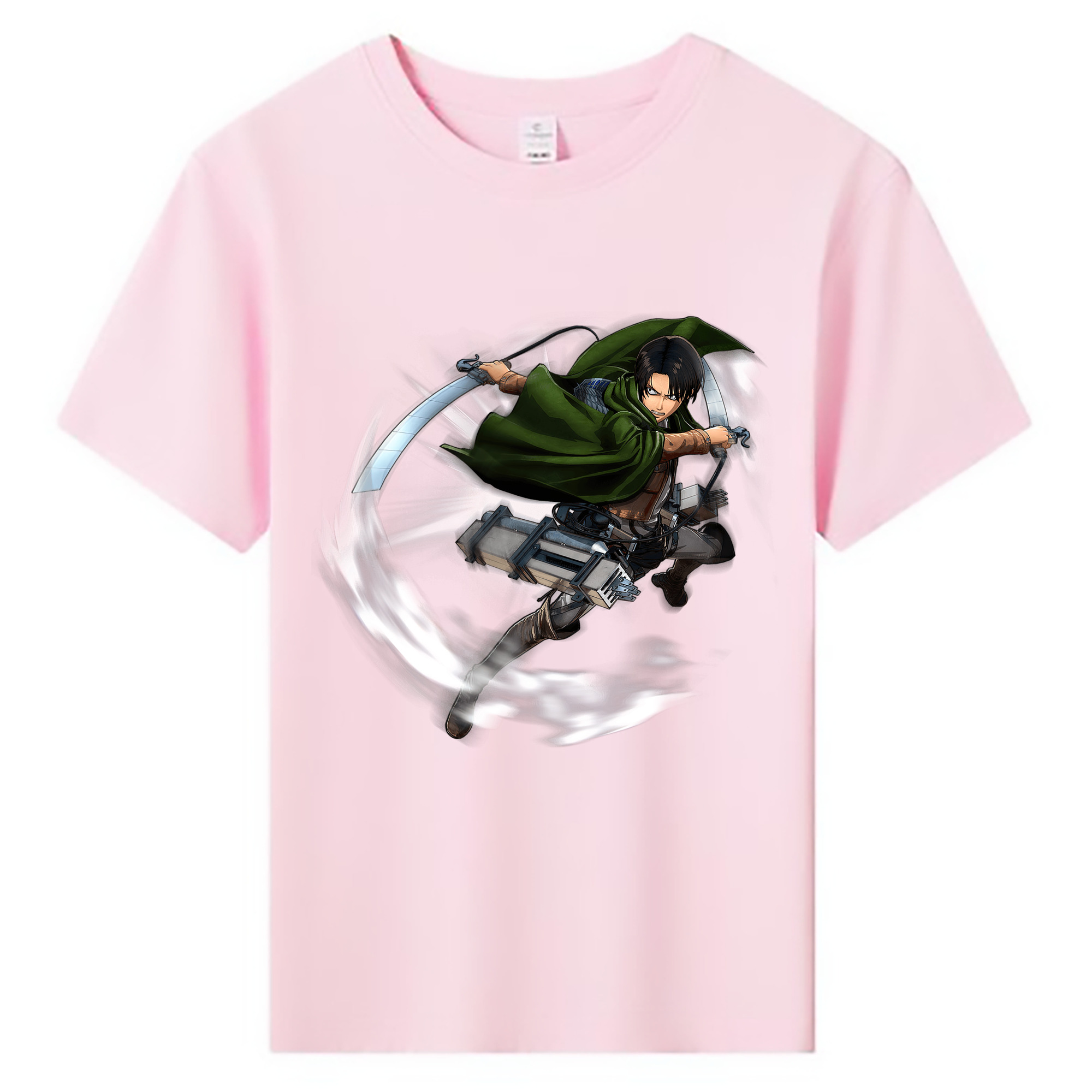 （画像用） 進撃の巨人 リヴァイ·アッカーマン Attack on Titan Levi Ackerman 綿100％キッズTシャツ（フロントプリント）