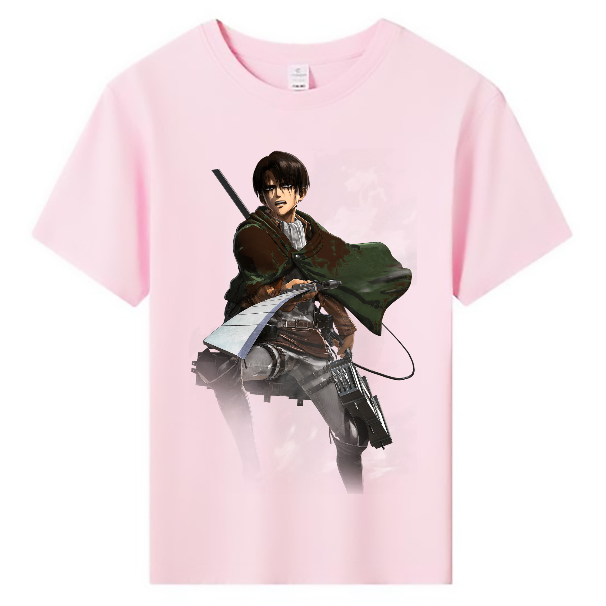 （画像用） 進撃の巨人 リヴァイ·アッカーマン Attack on Titan Levi Ackerman 綿100％キッズTシャツ（フロントプリント）