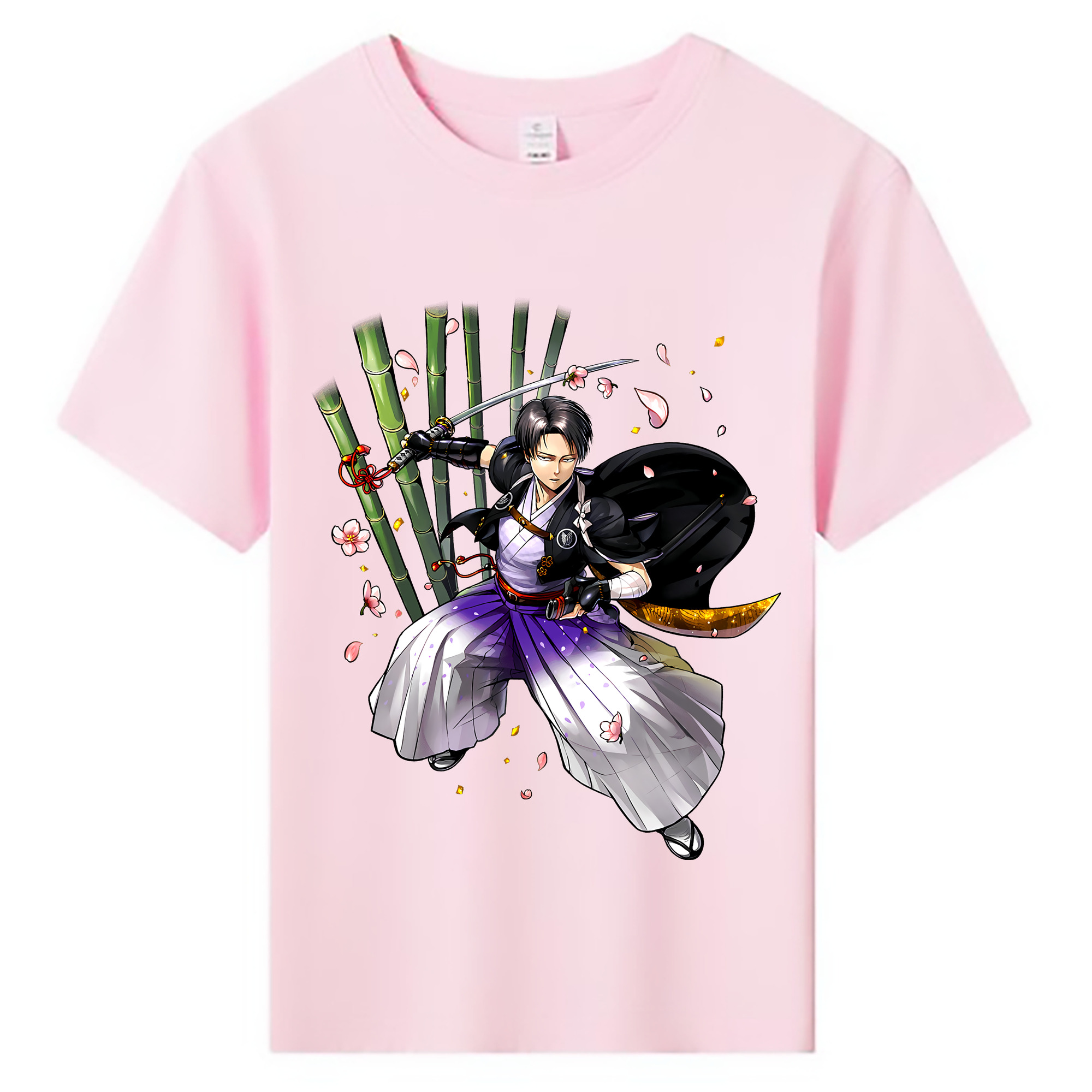 （画像用） 進撃の巨人 リヴァイ·アッカーマン Attack on Titan Levi Ackerman 綿100％キッズTシャツ（フロントプリント）