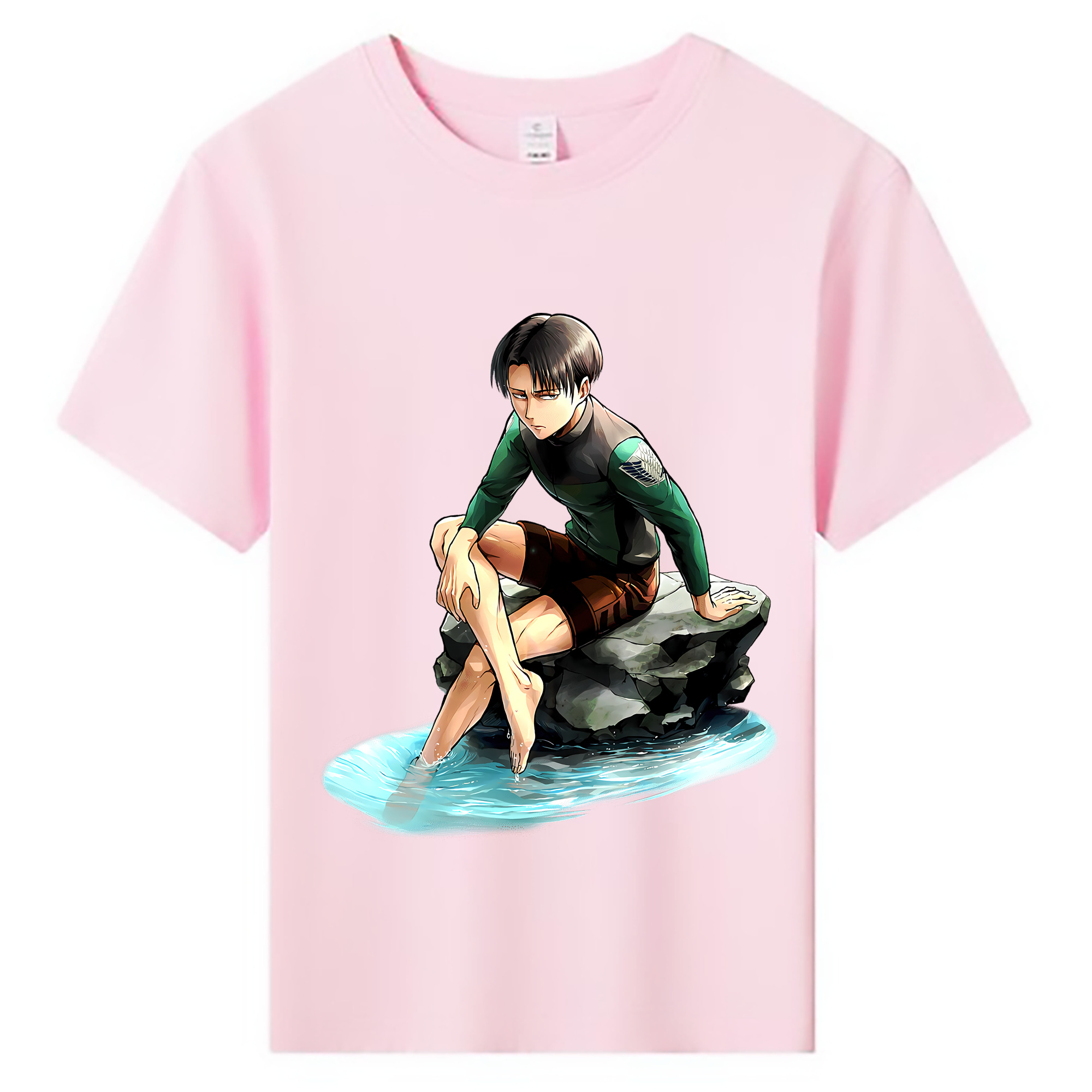（画像用） 進撃の巨人 リヴァイ·アッカーマン Attack on Titan Levi Ackerman 綿100％キッズTシャツ（フロントプリント）