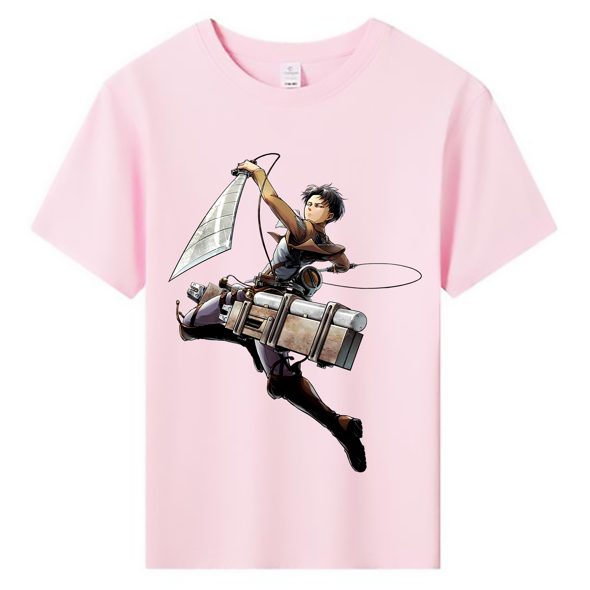 （画像用） 進撃の巨人 リヴァイ·アッカーマン Attack on Titan Levi Ackerman 綿100％キッズTシャツ（フロントプリント）