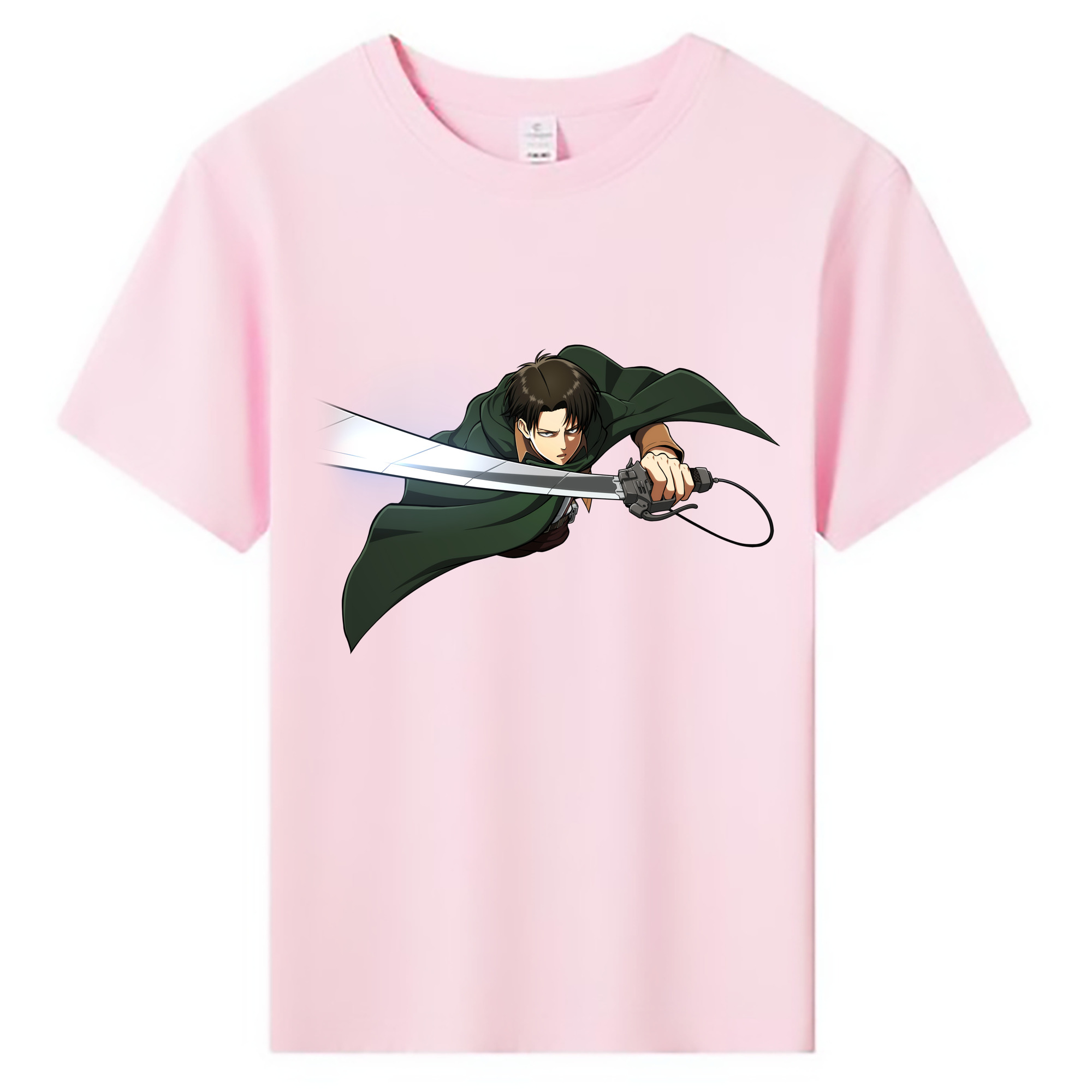 （画像用） 進撃の巨人 リヴァイ·アッカーマン Attack on Titan Levi Ackerman 綿100％キッズTシャツ（フロントプリント）