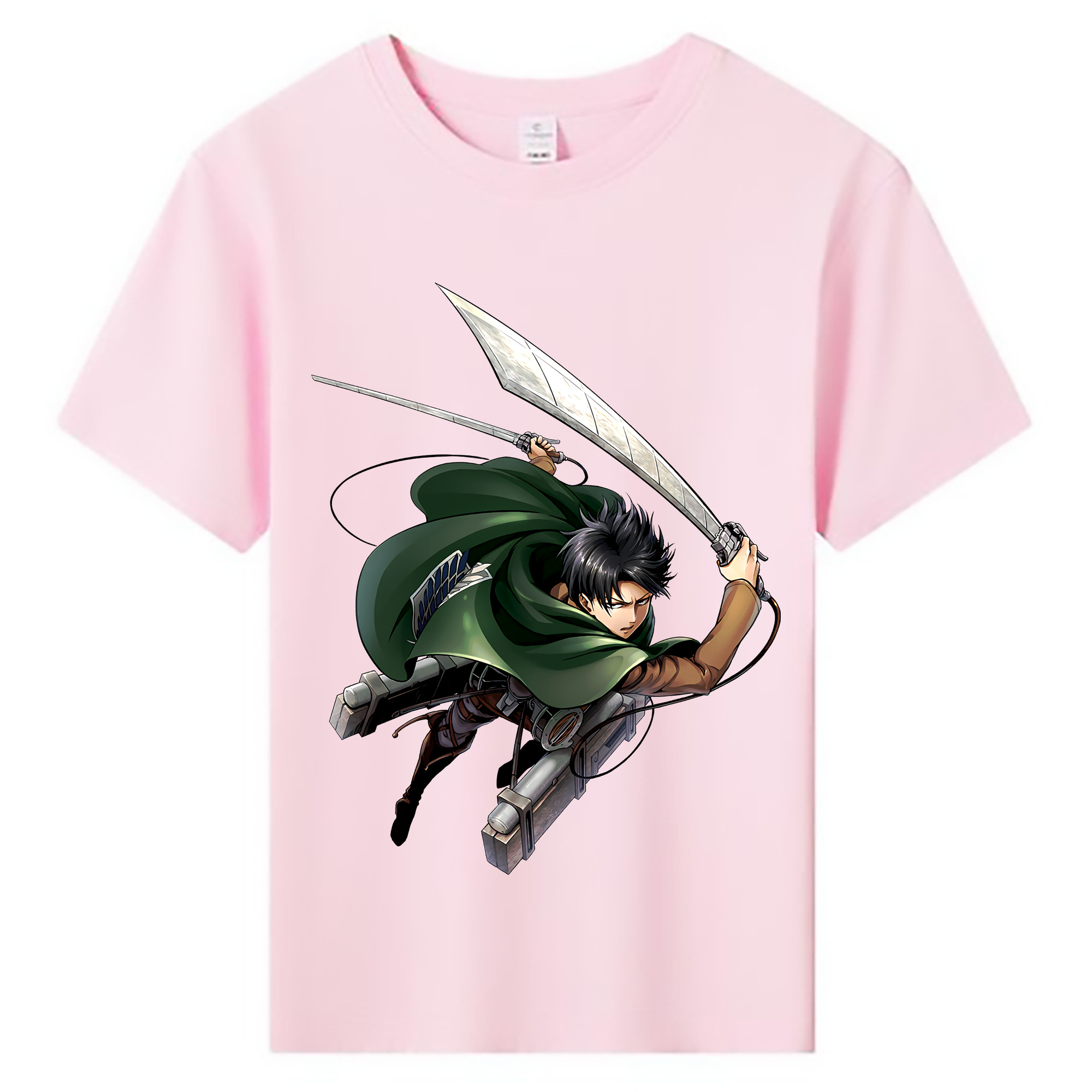 （画像用） 進撃の巨人 リヴァイ·アッカーマン Attack on Titan Levi Ackerman 綿100％キッズTシャツ（フロントプリント）