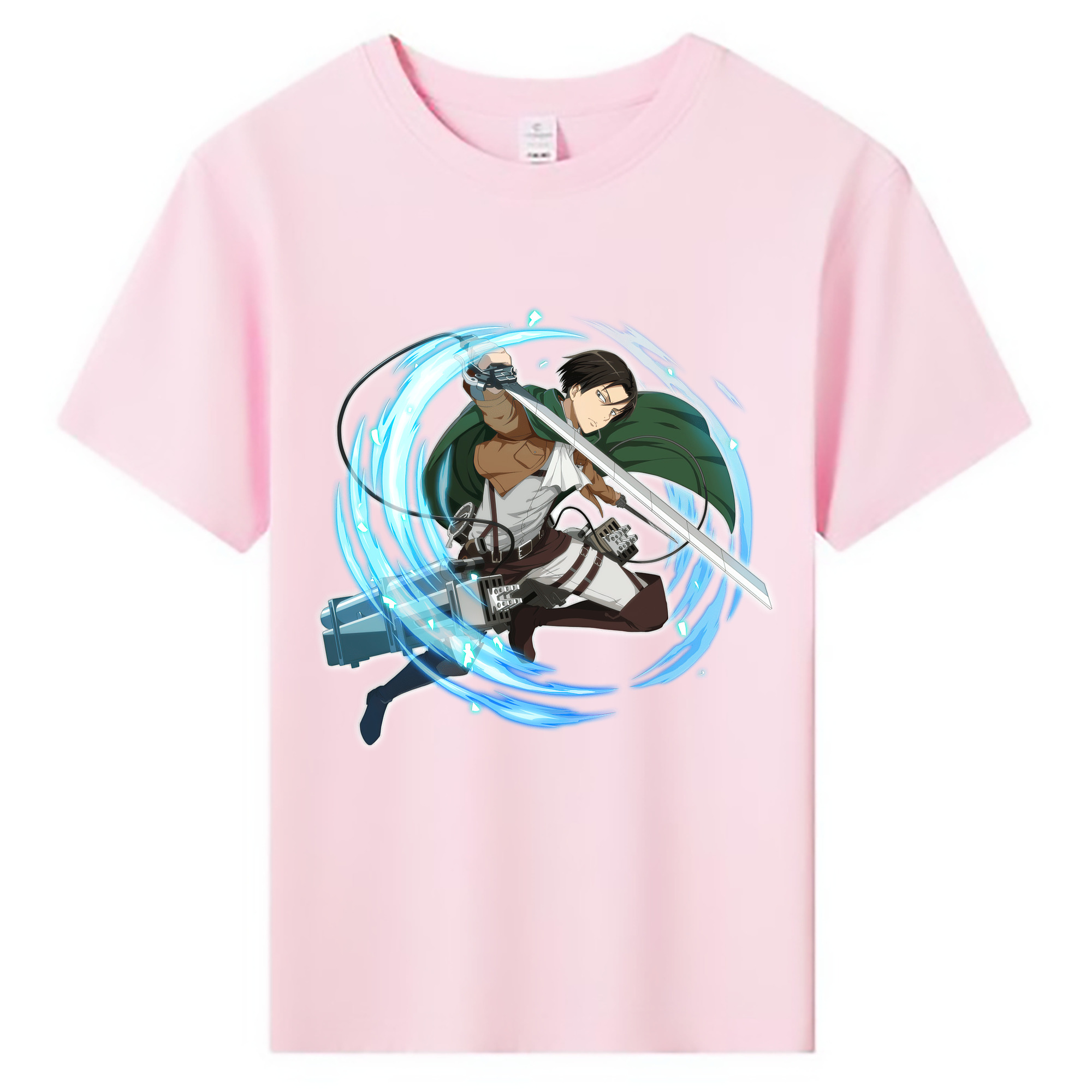 （画像用） 進撃の巨人 リヴァイ·アッカーマン Attack on Titan Levi Ackerman 綿100％キッズTシャツ（フロントプリント）