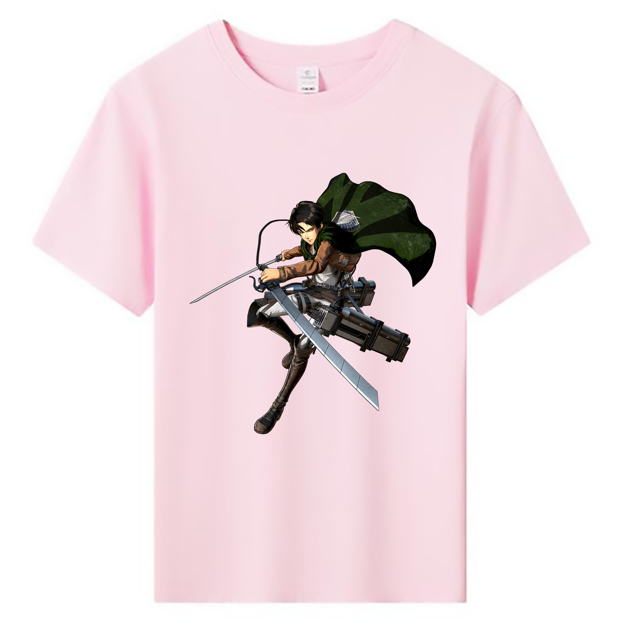 （画像用） 進撃の巨人 リヴァイ·アッカーマン Attack on Titan Levi Ackerman 綿100％キッズTシャツ（フロントプリント）