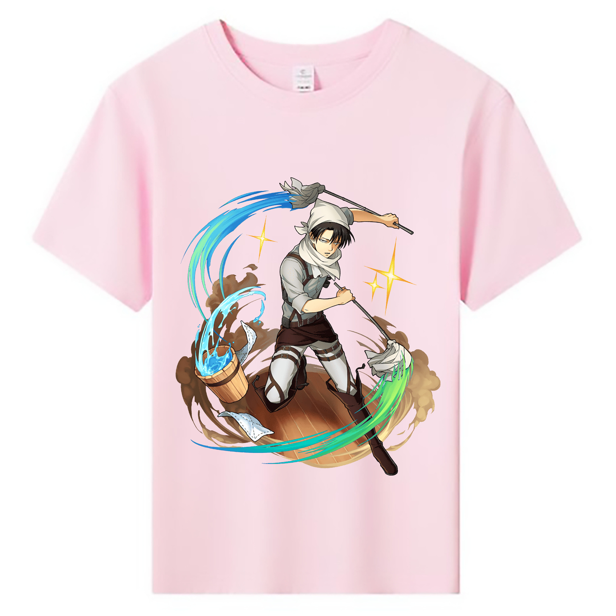 （画像用） 進撃の巨人 リヴァイ·アッカーマン Attack on Titan Levi Ackerman 綿100％キッズTシャツ（フロントプリント）