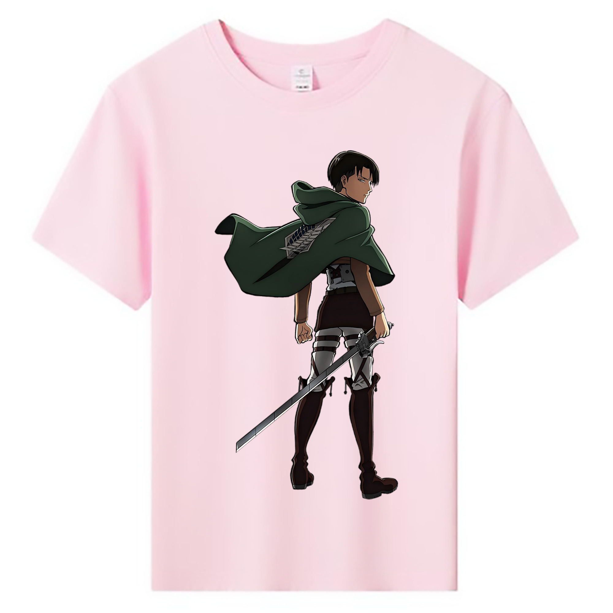 （画像用） 進撃の巨人 リヴァイ·アッカーマン Attack on Titan Levi Ackerman 綿100％キッズTシャツ（フロントプリント）