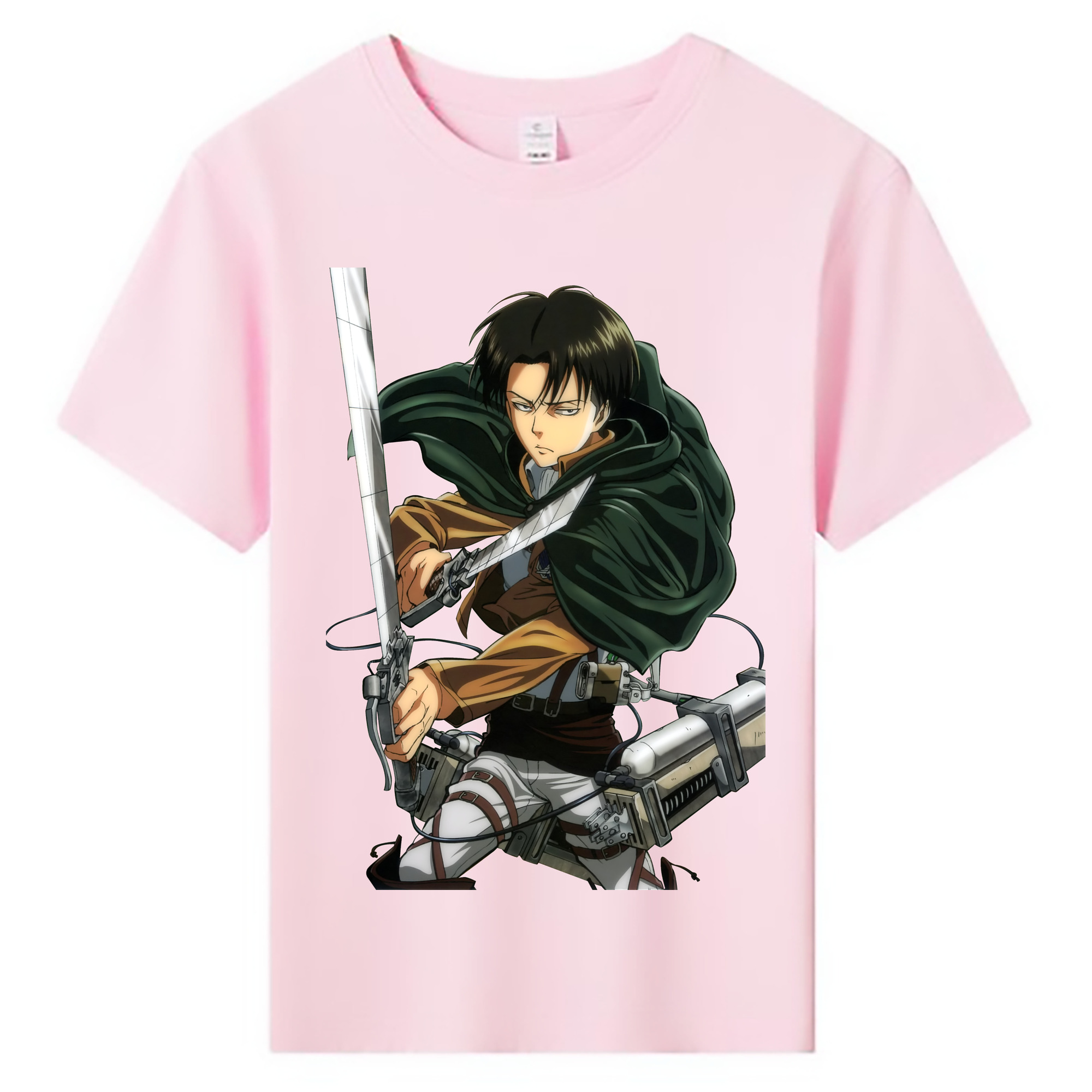 （画像用） 進撃の巨人 リヴァイ·アッカーマン Attack on Titan Levi Ackerman 綿100％キッズTシャツ（フロントプリント）