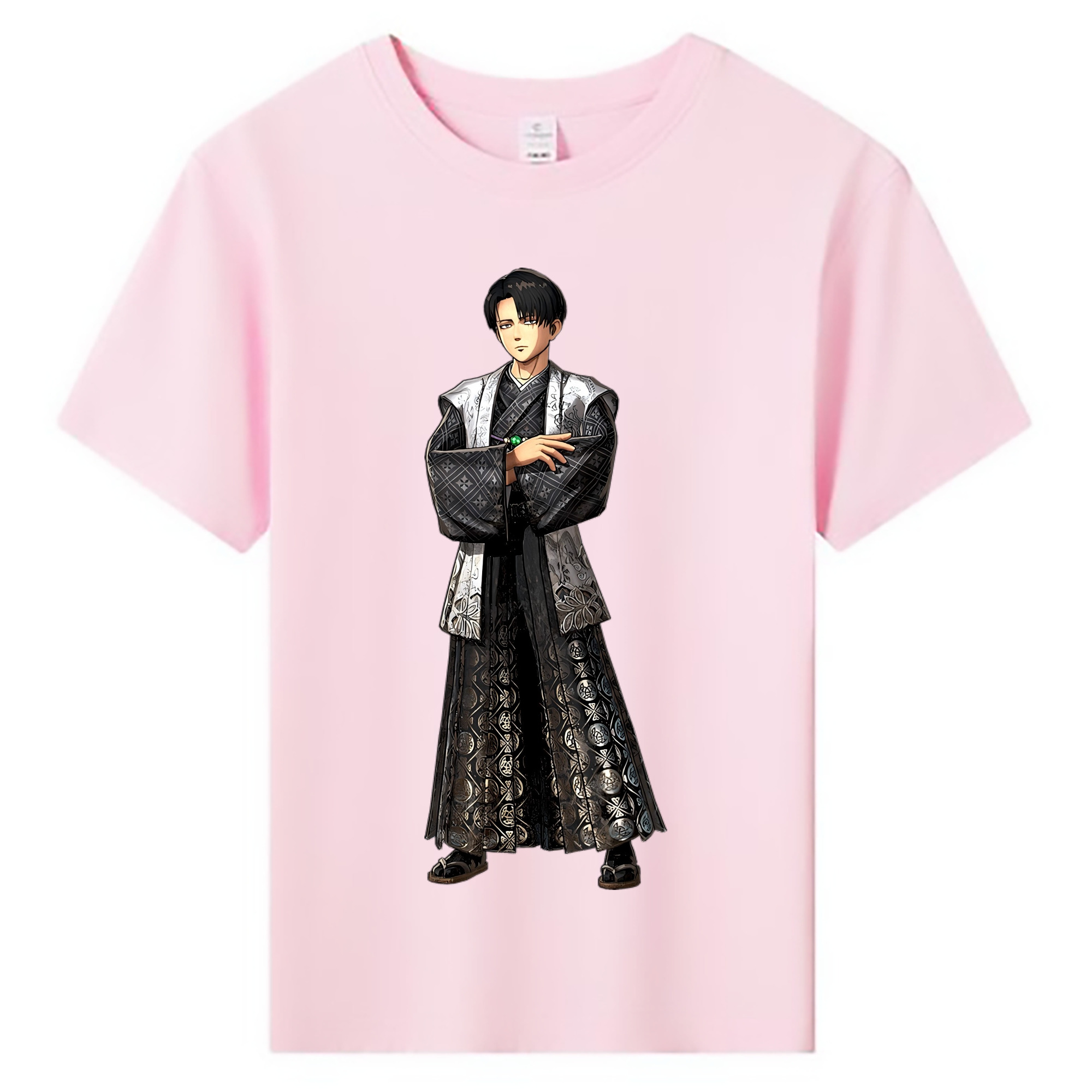 （画像用） 進撃の巨人 リヴァイ·アッカーマン Attack on Titan Levi Ackerman 綿100％キッズTシャツ（フロントプリント）