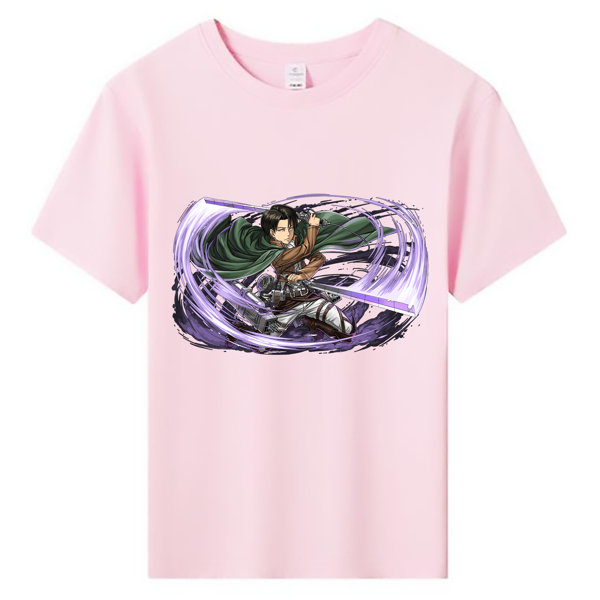 （画像用） 進撃の巨人 リヴァイ·アッカーマン Attack on Titan Levi Ackerman 綿100％キッズTシャツ（フロントプリント）