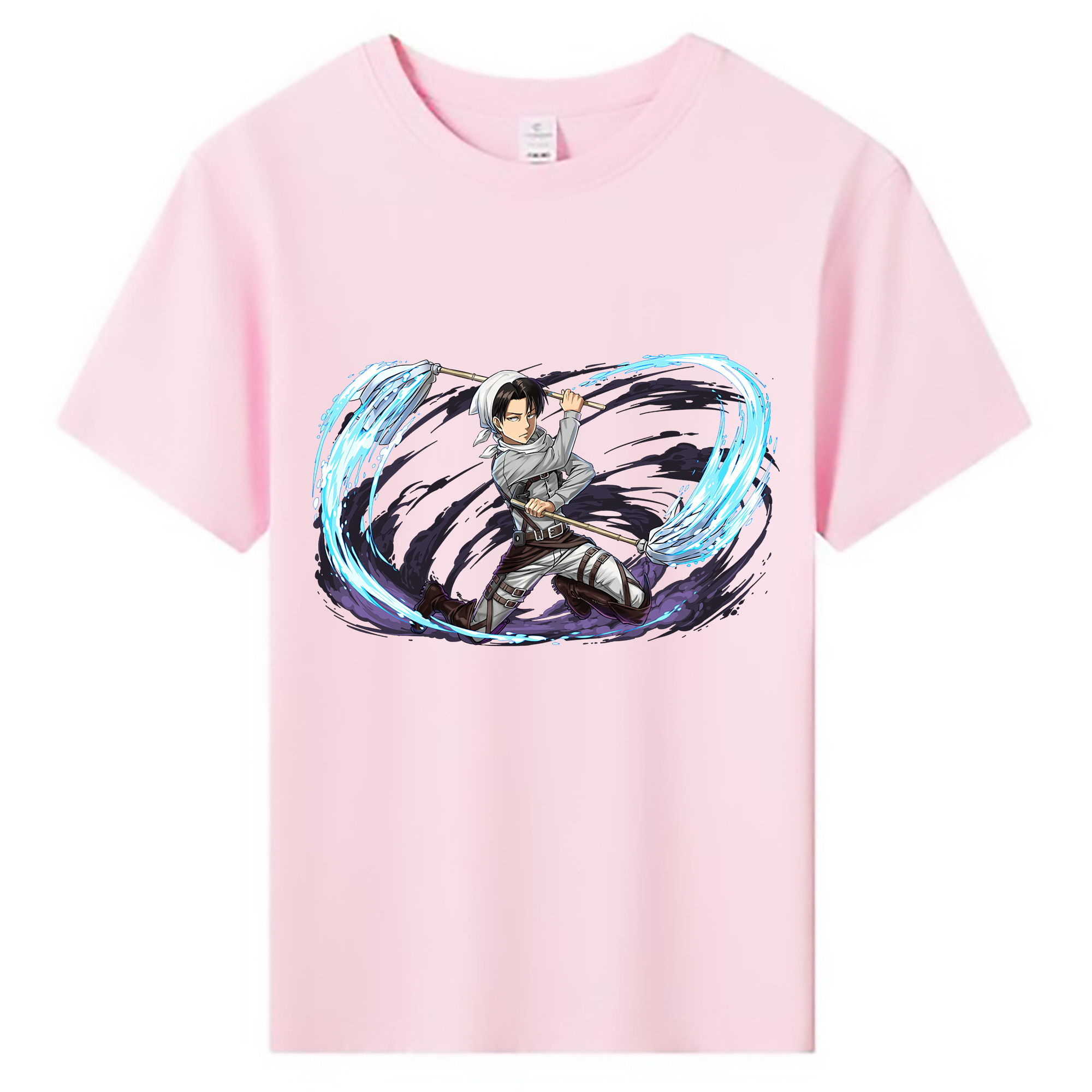 （画像用） 進撃の巨人 リヴァイ·アッカーマン Attack on Titan Levi Ackerman 綿100％キッズTシャツ（フロントプリント）
