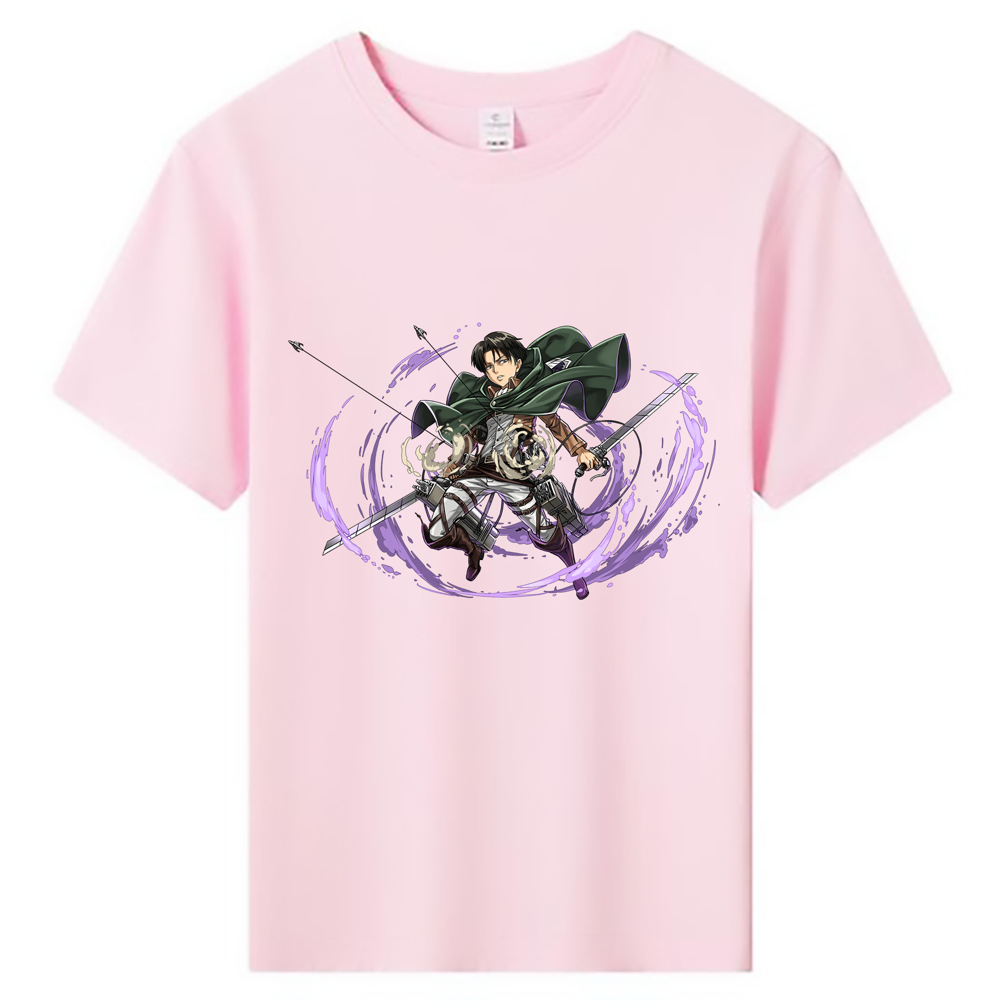 （画像用） 進撃の巨人 リヴァイ·アッカーマン Attack on Titan Levi Ackerman 綿100％キッズTシャツ（フロントプリント）